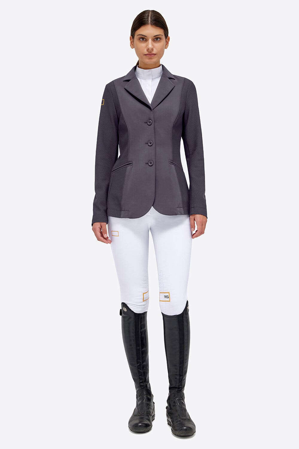 Rider's Gene Rider's Gene Women's Jersey and Mesh Riding Jacket Graphite Grey-1