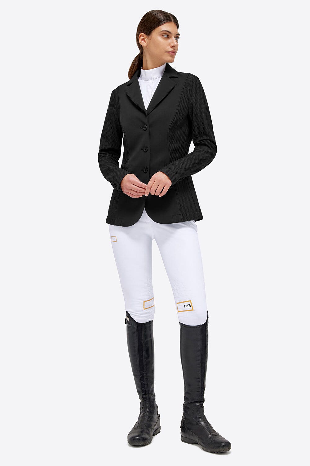 Rider's Gene Giacca da competizione Rider's Gene da donna con bottoni BLACK/MUSTAD-2