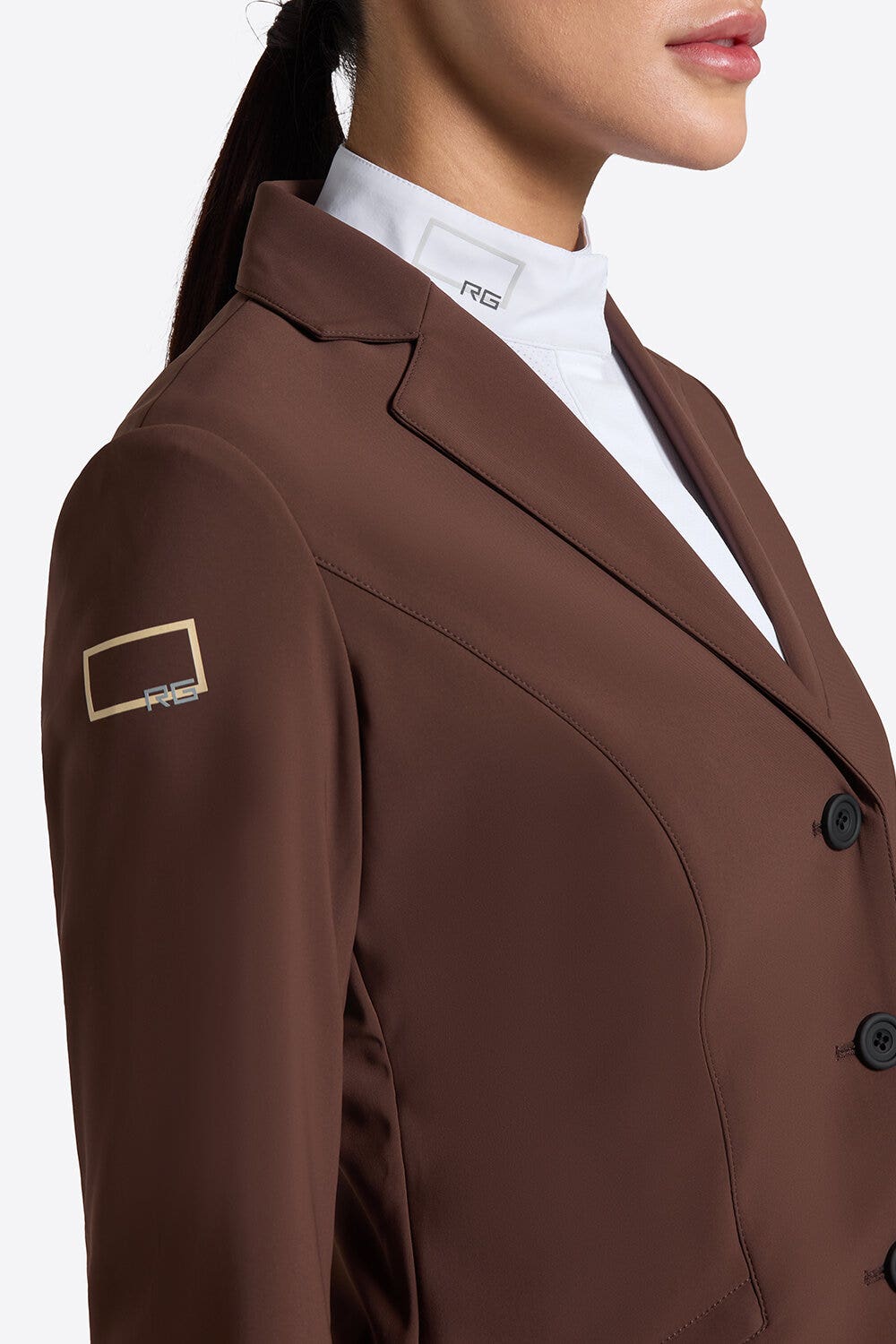 Rider's Gene Rider's Gene Women's Competition Button Jacket SHAVED CHOCOLATE-3