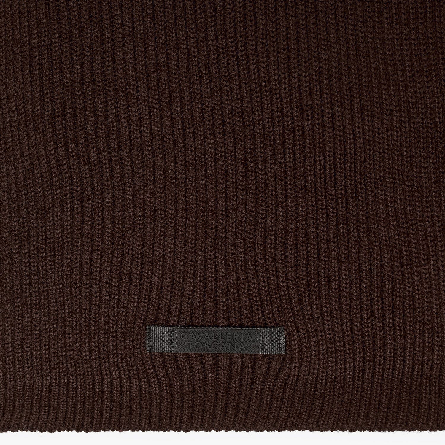 Cavalleria Toscana Merino wool scarf DARK CHOCOLATE-3