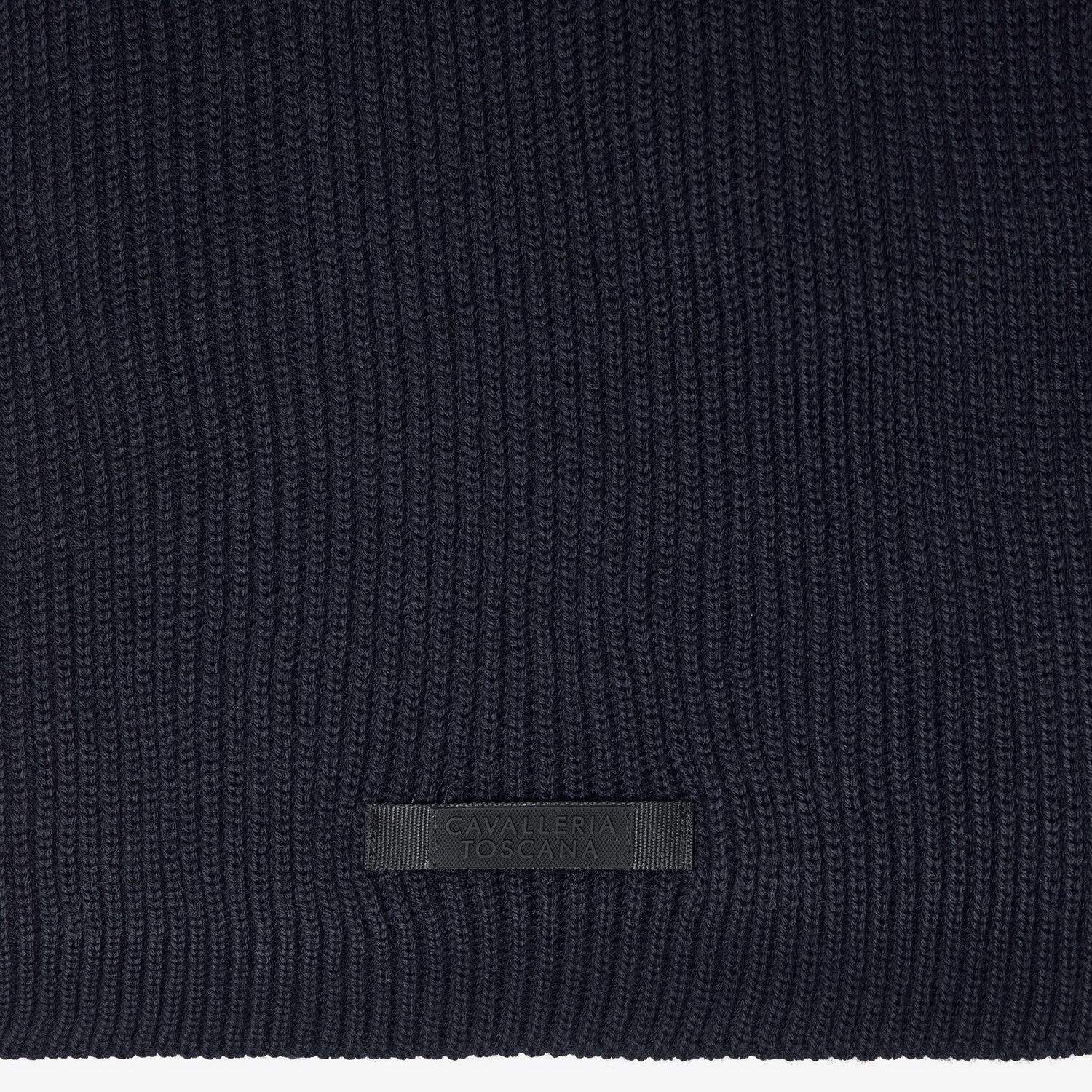 Cavalleria Toscana Merino wool scarf NAVY-3