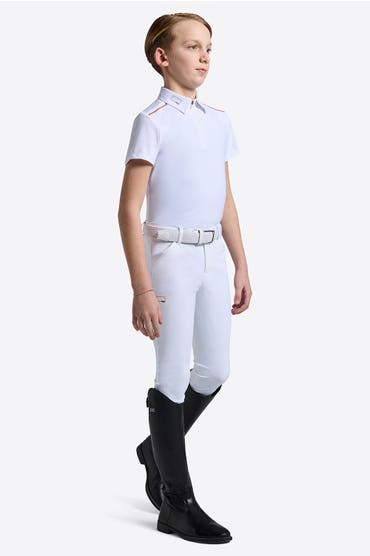 Rider’s Gene Boys’ Short Sleeves Competition Polo with Perforated Inserts