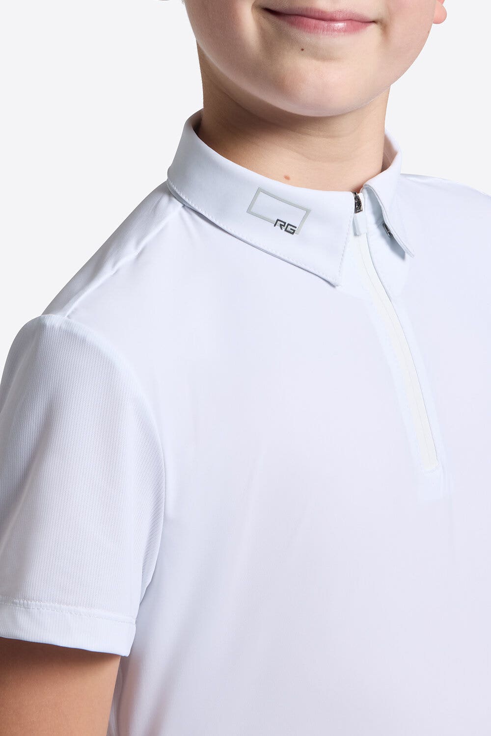 Rider's Gene Camicia da Competizione da bambino con mezza Zip | Rider's Gene WHITE-3