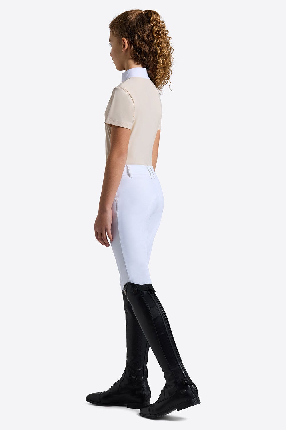 Rider's Gene Rider’s Gene Girls’ Short Sleeves Competition Polo Shirt SANDSHELL-2