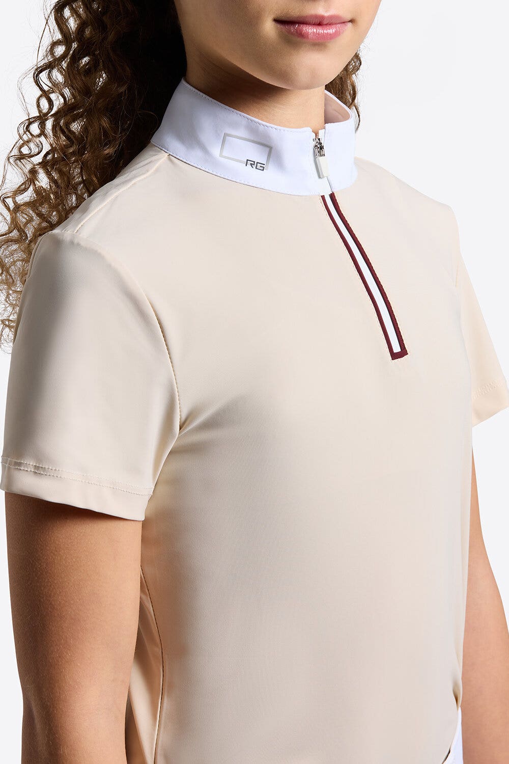 Rider's Gene Rider’s Gene Girls’ Short Sleeves Competition Polo Shirt SANDSHELL-3