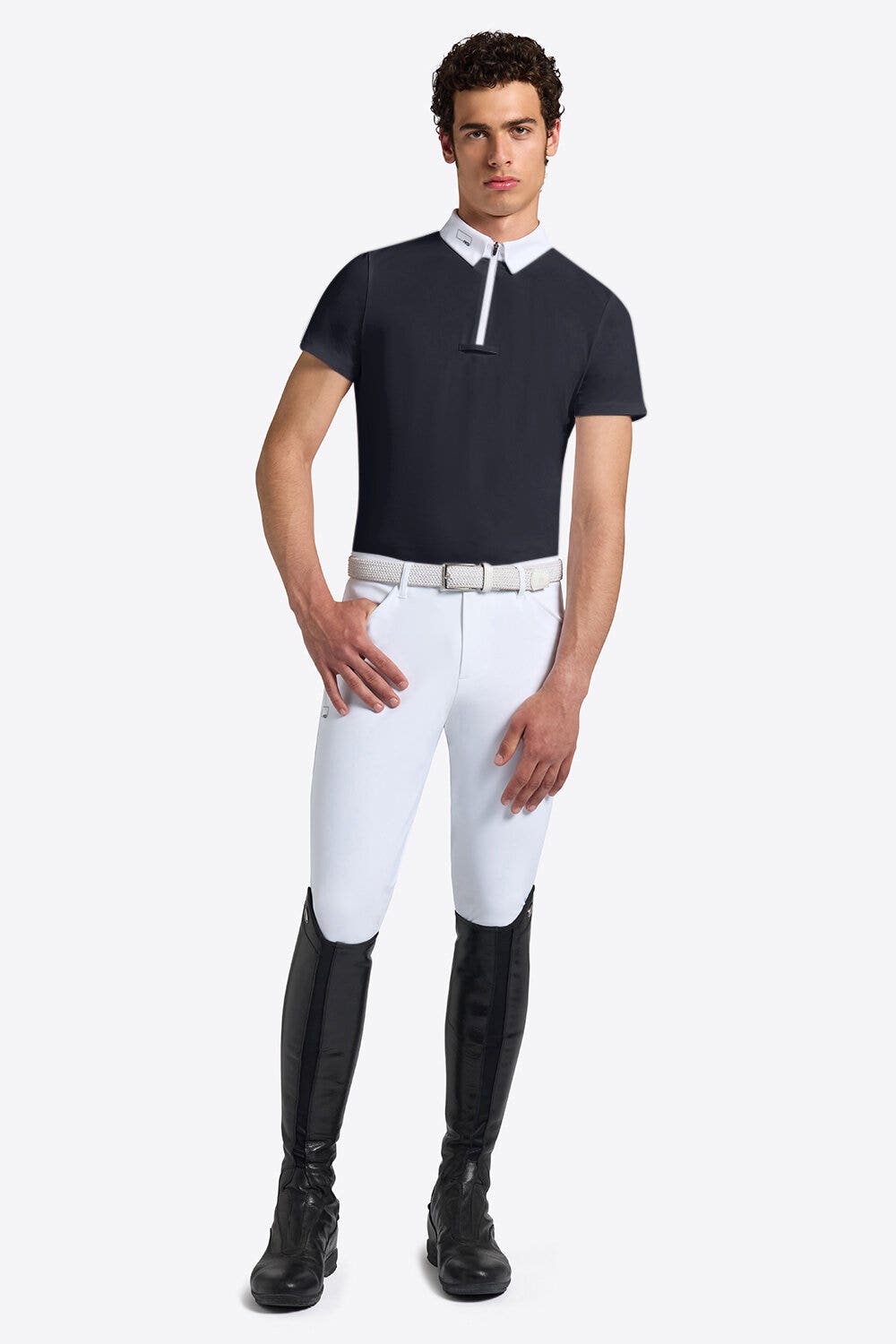 Rider's Gene Rider’s Gene Men’s Short-Sleeve Competition Shirt NAVY-1