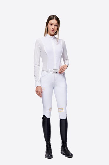 Rider's Gene Camicia da competizione donna RG WHITE/KNIT-1