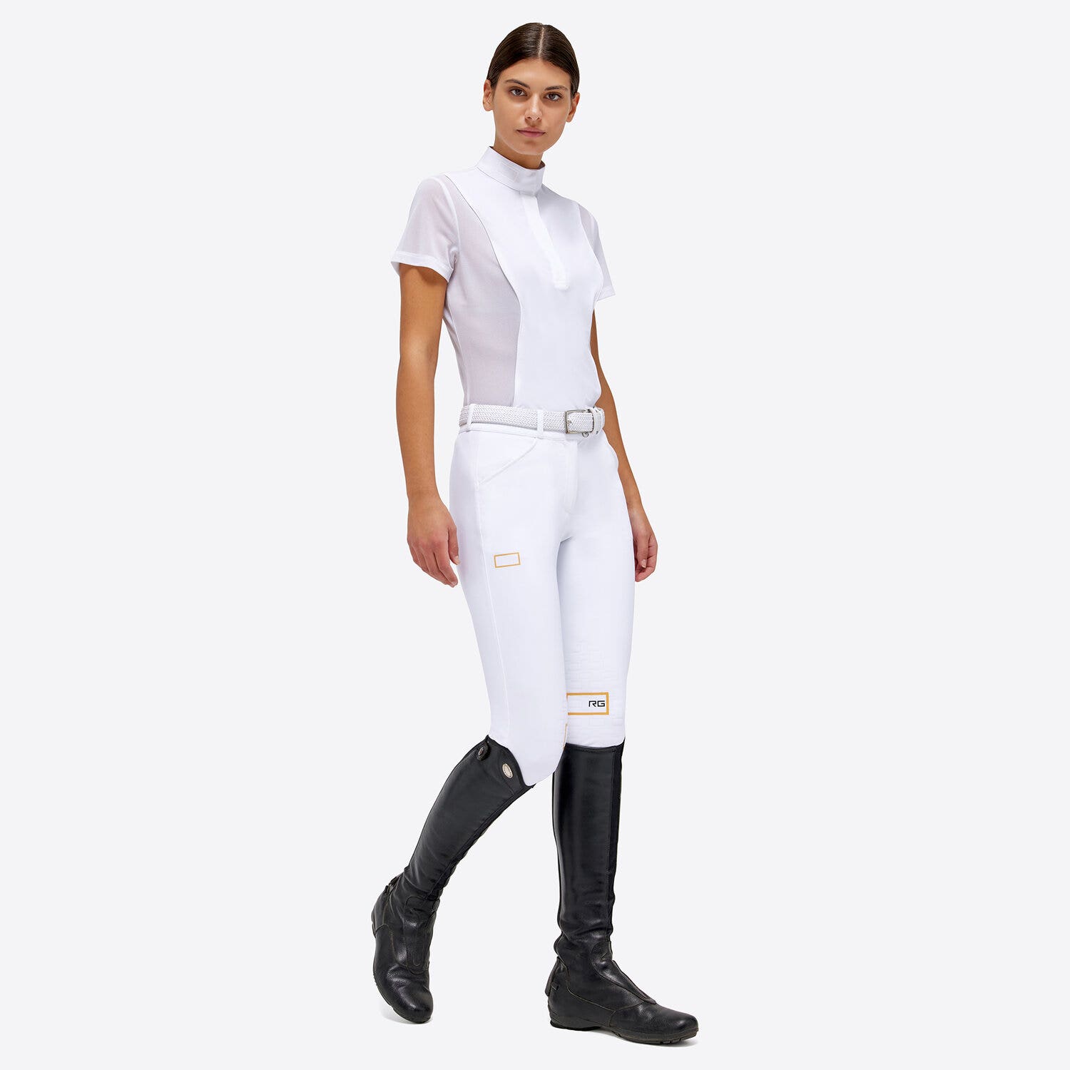 Rider's Gene RG Jersey and Mesh S/S Competition Polo WHITE/KNIT-4