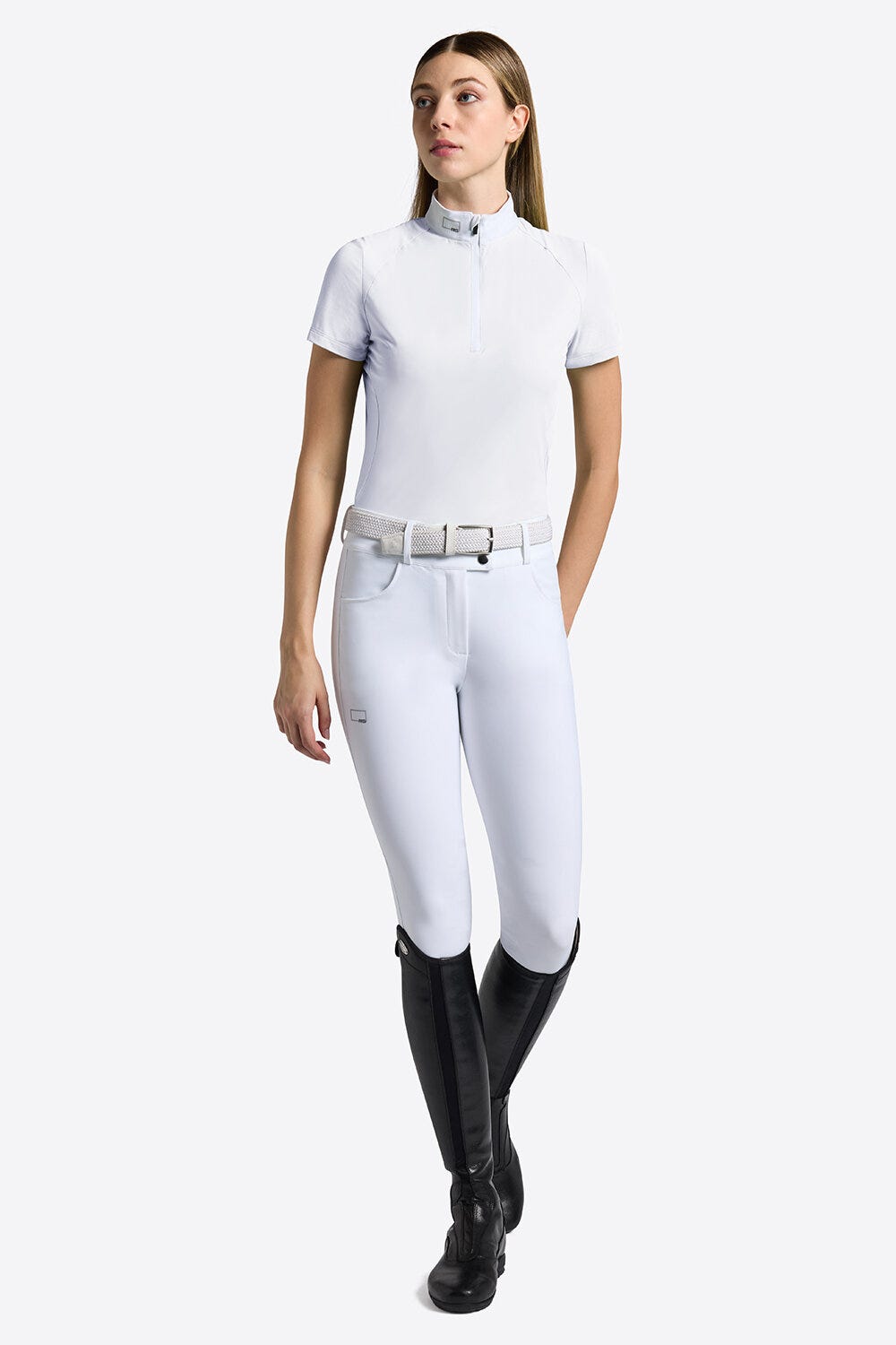 Rider's Gene Women's Short-Sleeve Micro-Perforated Jersey Inserts Competition Zip Shirt