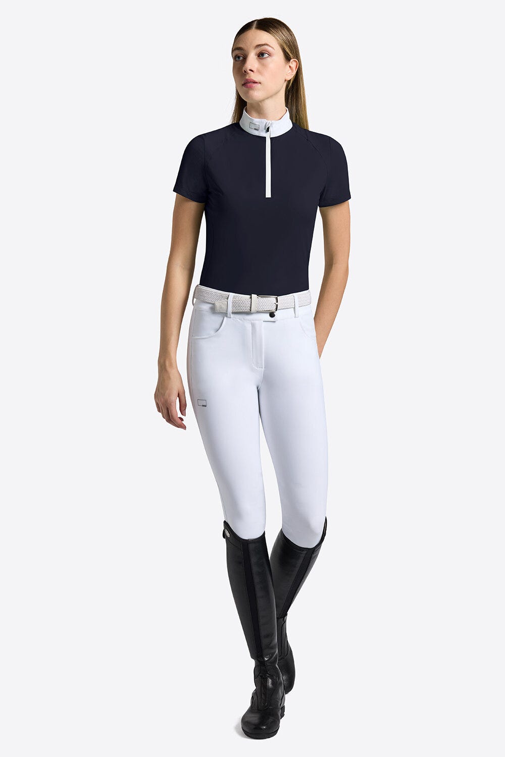 Rider's Gene Women's Short-Sleeve Micro-Perforated Jersey Inserts Competition Zip Shirt