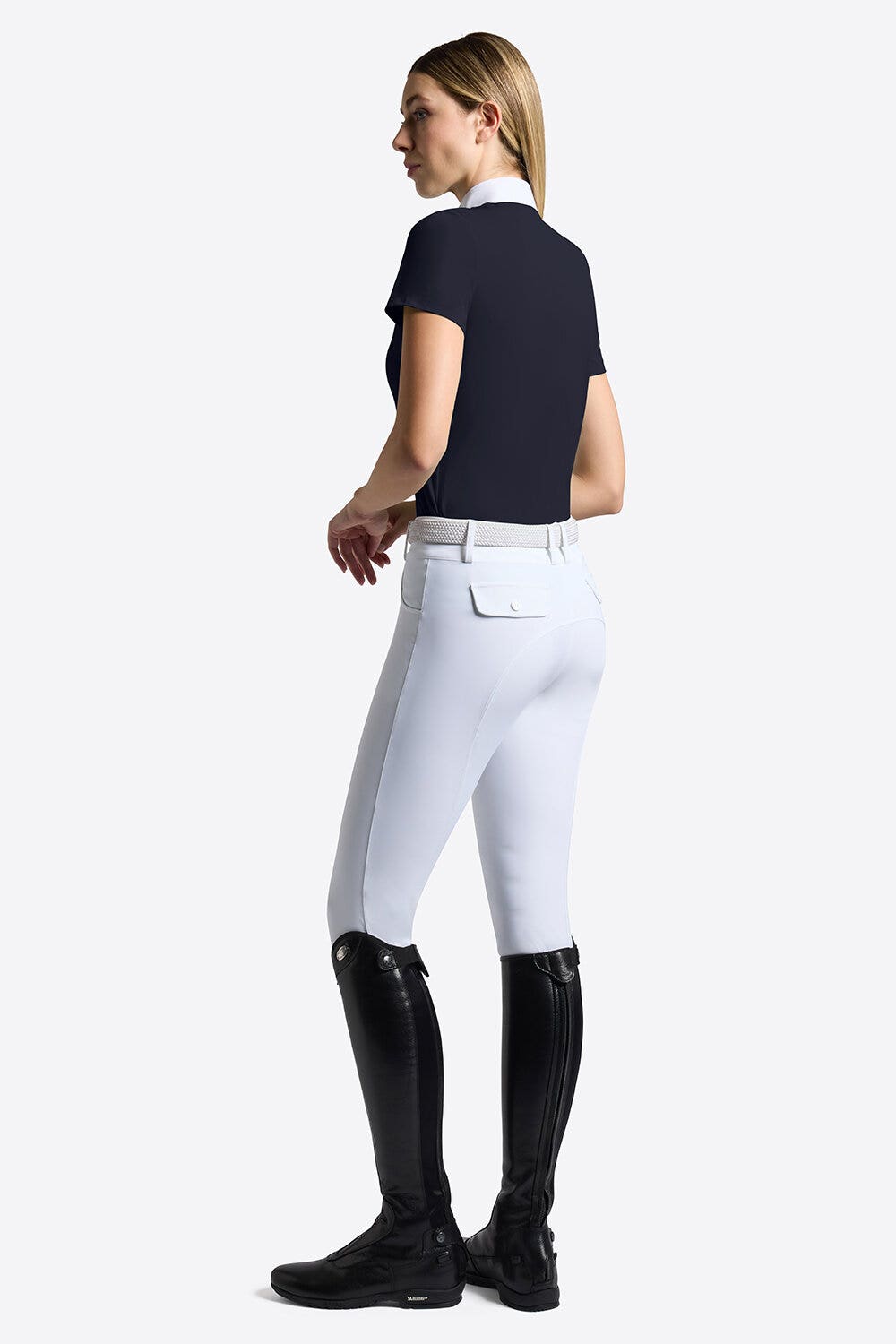 Rider's Gene Rider's Gene Women's Short-Sleeve Micro-Perforated Jersey Inserts Competition Zip Shirt NAVY-2