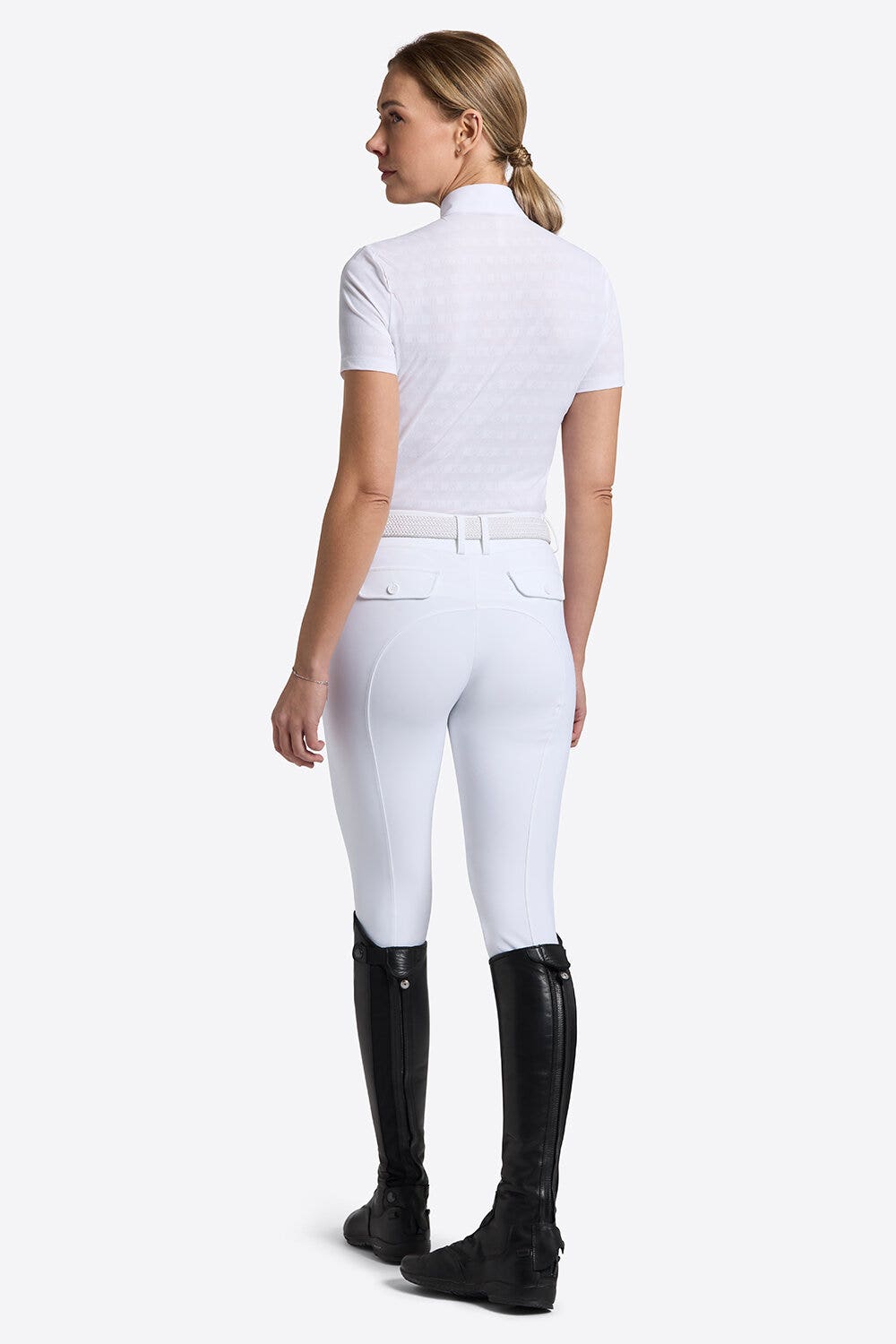 Rider's Gene Rider's Gene Women's Short-Sleeve Jacquard Jersey Competition Shirt WHITE-2