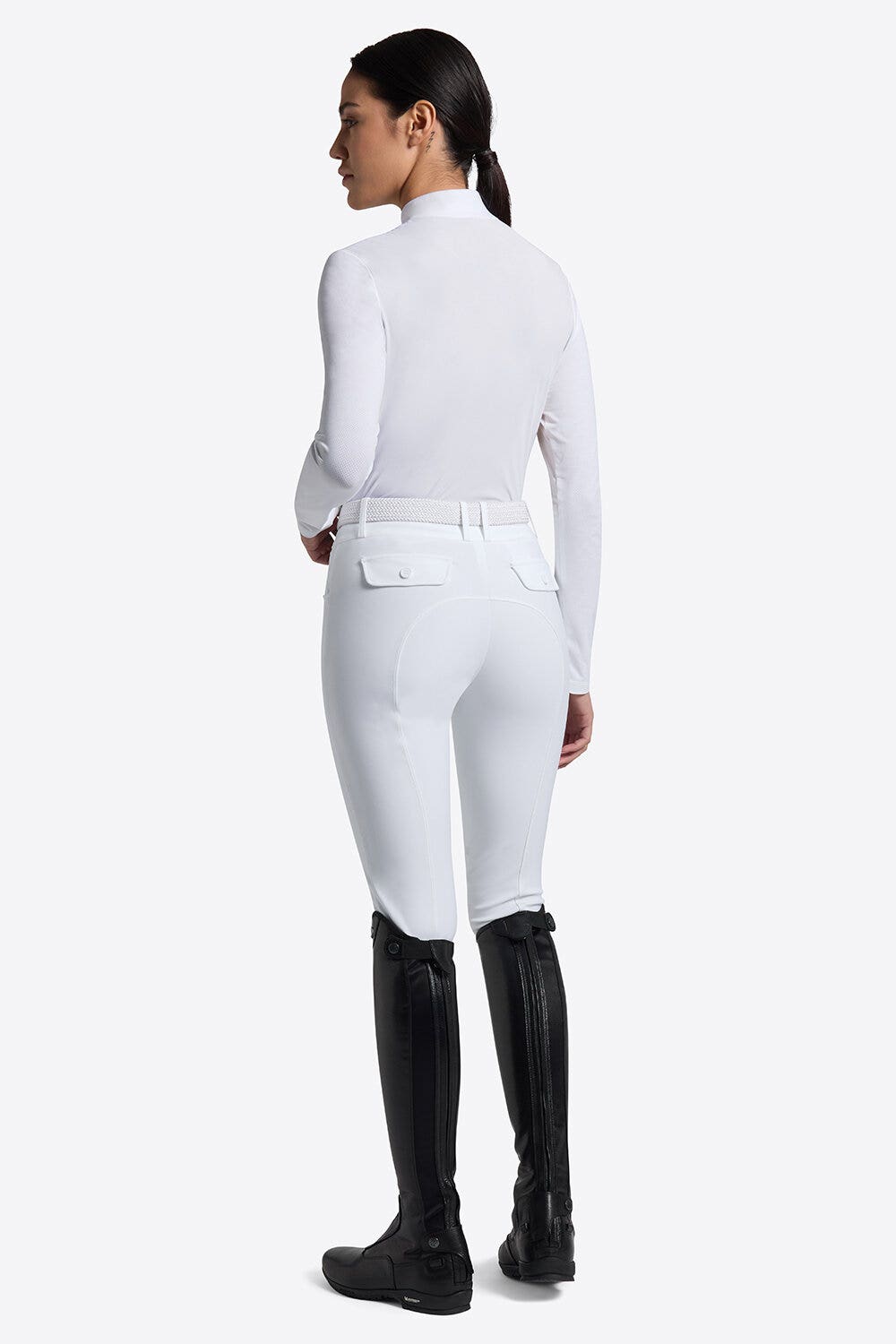 Rider's Gene Rider’s Gene Women’s Competition Shirt in Jersey with Perforated Inserts WHITE/KNIT-2