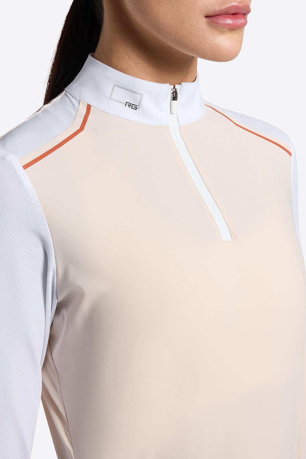 Rider's Gene Camicia da Competizione Rider’s Gene da Donna in Jersey con Inserti Forati SANDSHELL/WHITE-3