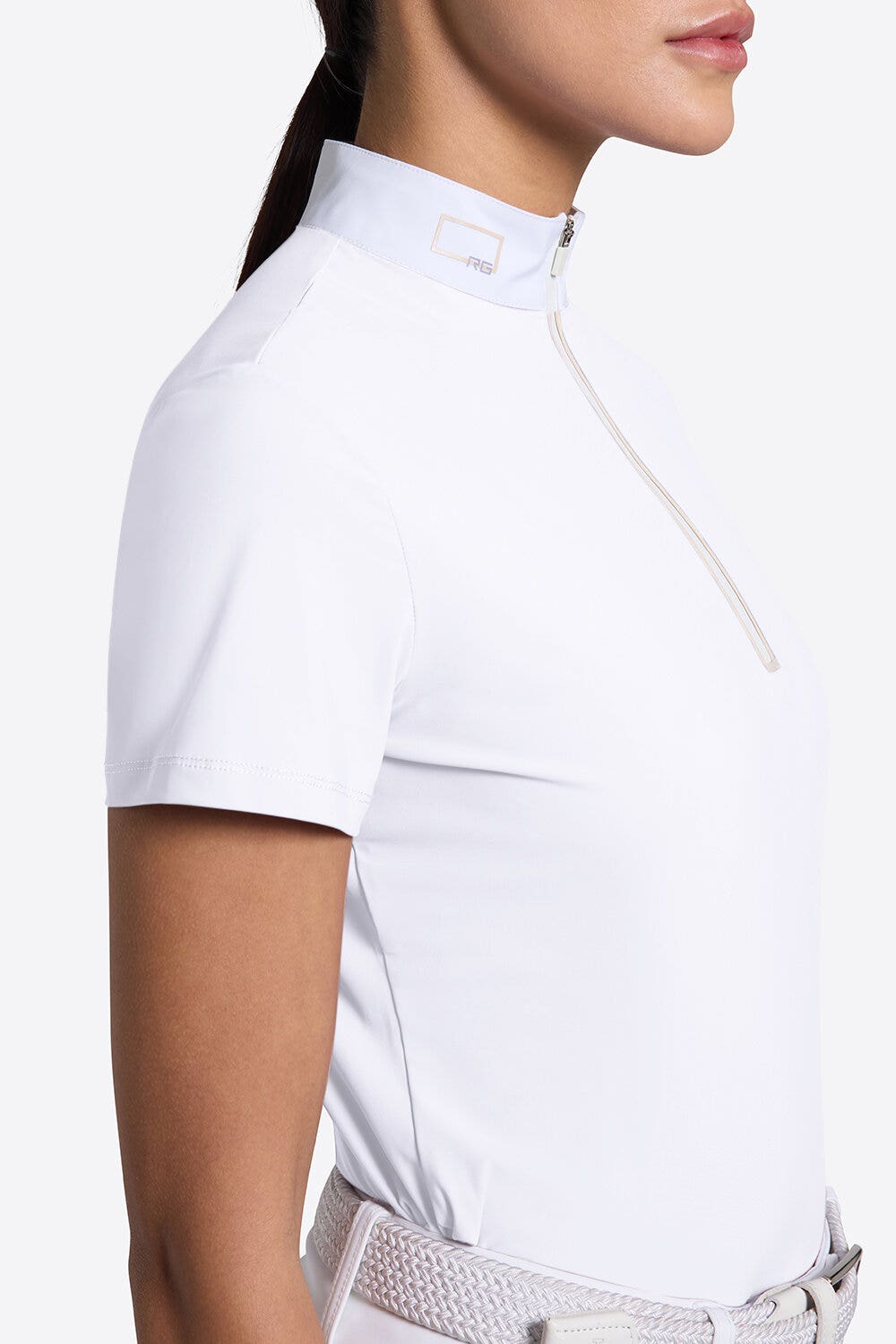 Rider's Gene Rider’s Gene Women’s Short Sleeve Jersey Competition Shirt WHITE-3