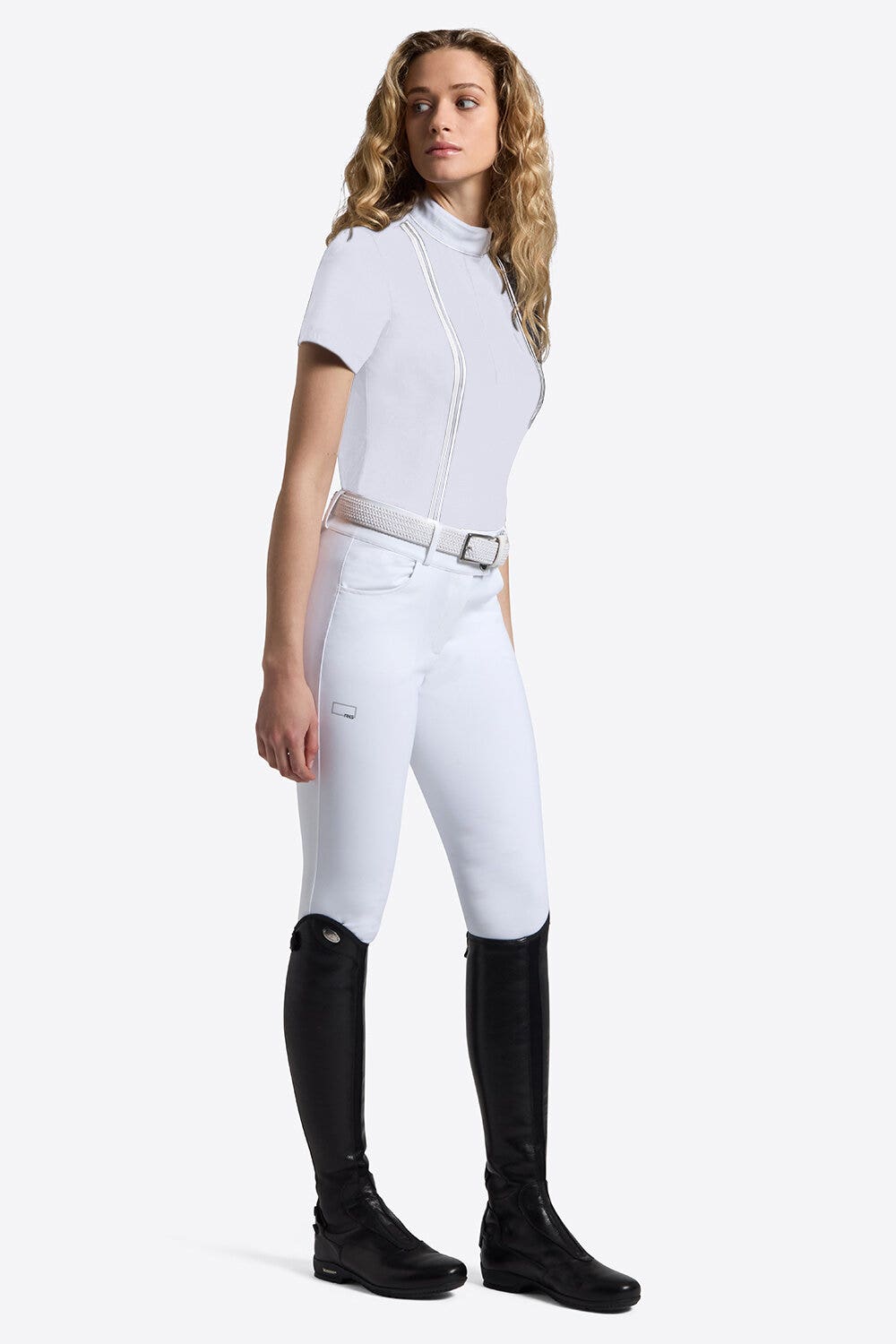 Rider's Gene Women's Short Sleeve Riding Shirt | Rider's Gene WHITE-1