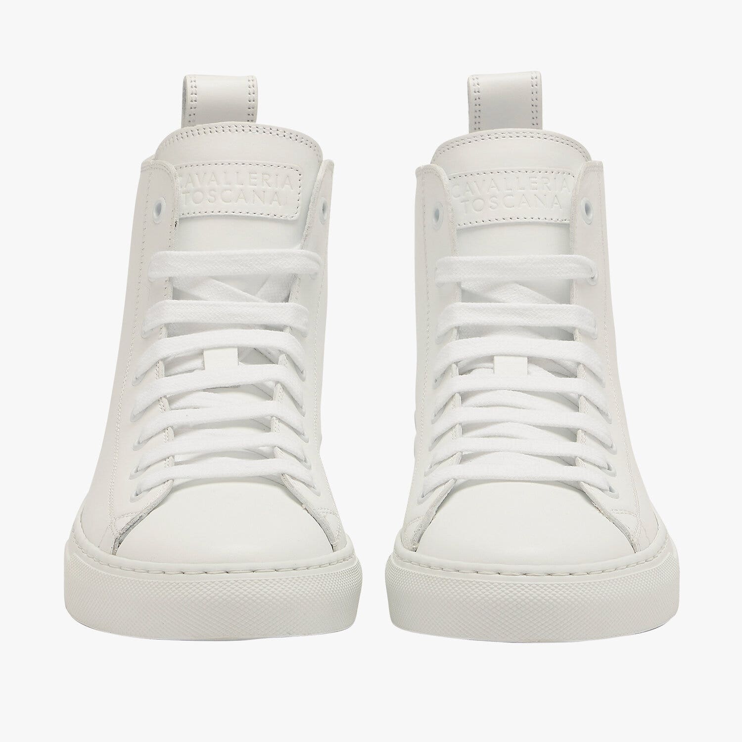 Cavalleria Toscana High-top lace-up leather sneakers WHITE-2