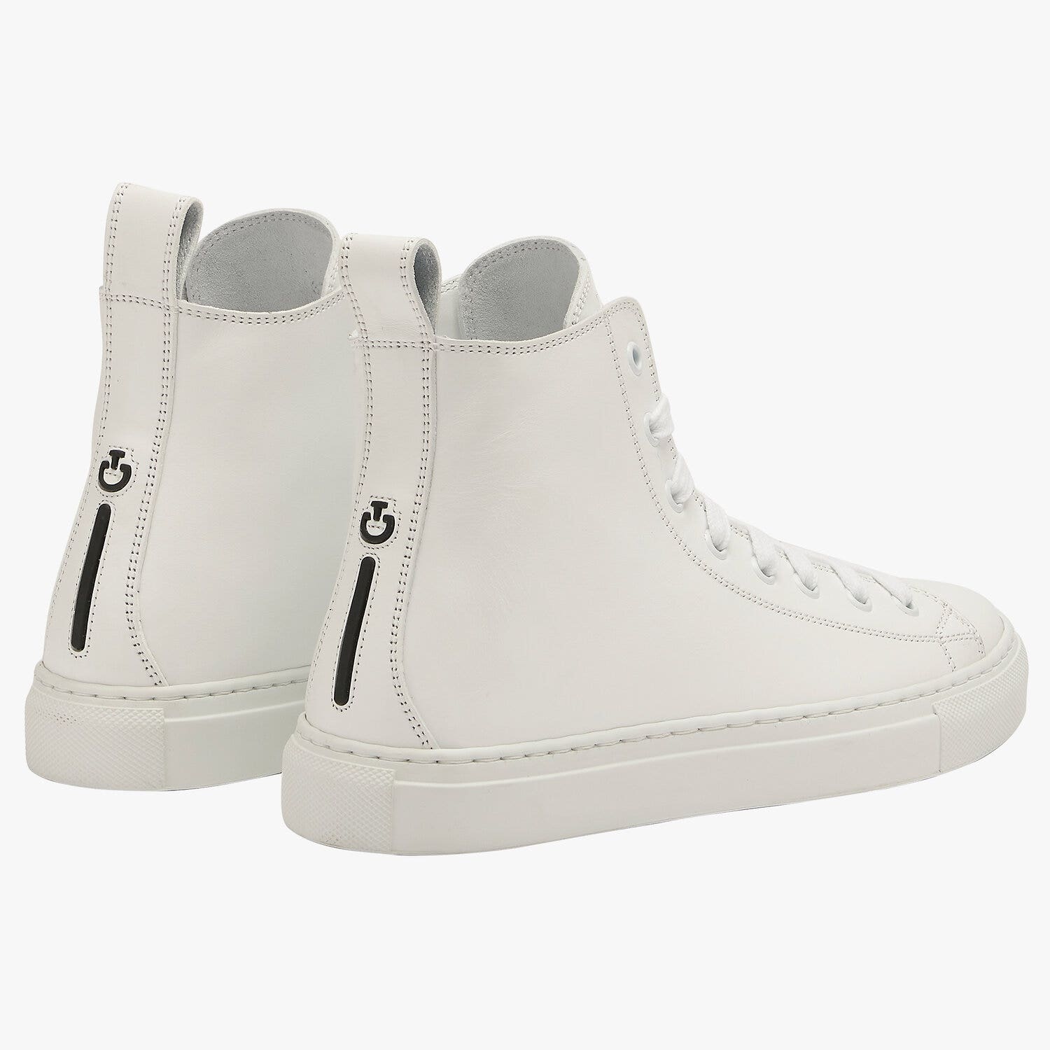 Cavalleria Toscana High-top lace-up leather sneakers WHITE-3