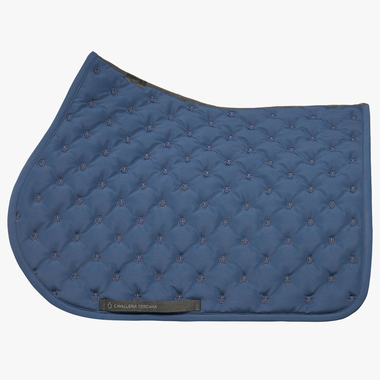 Cavalleria Toscana Jumping Saddle Pad with CT logos OCEAN BLUE-1