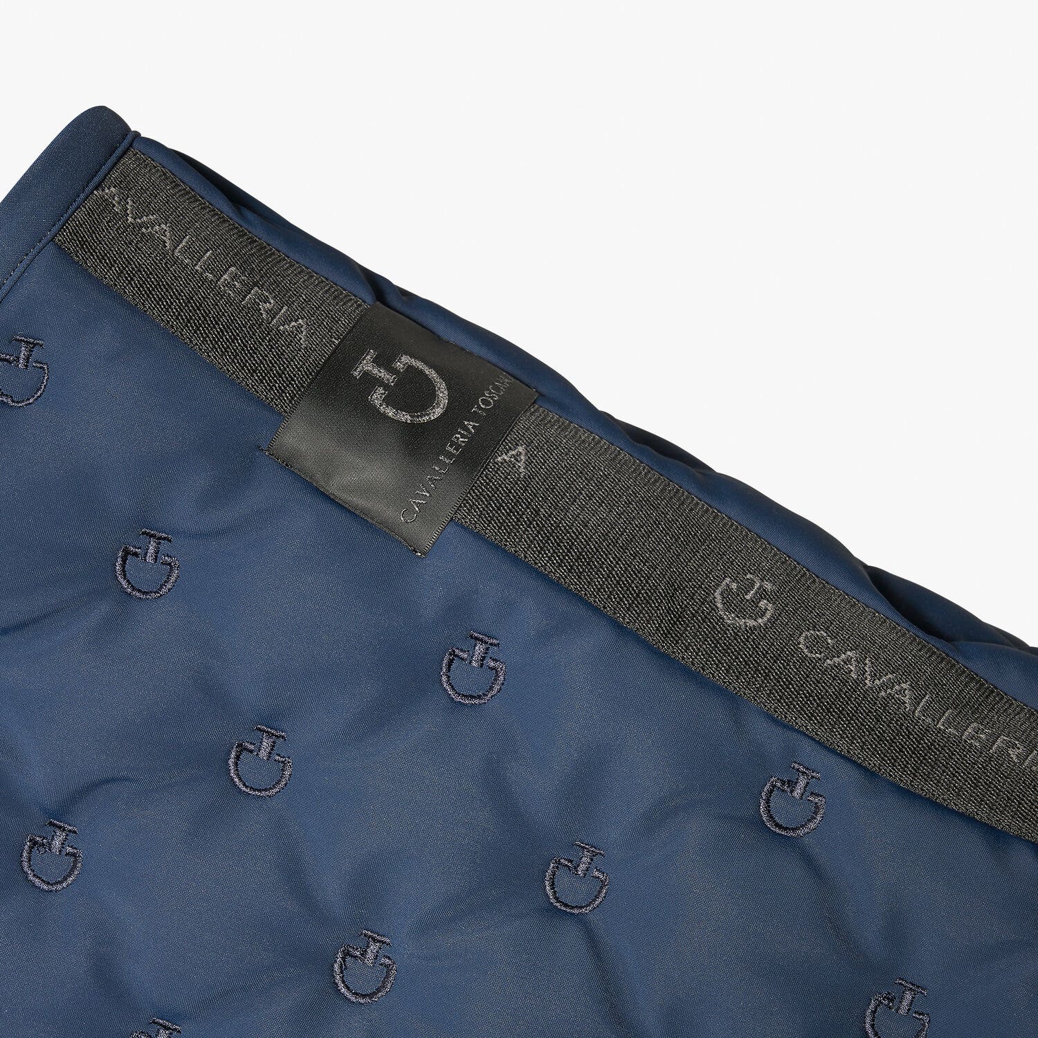 Cavalleria Toscana Jumping Saddle Pad with CT logos OCEAN BLUE-3