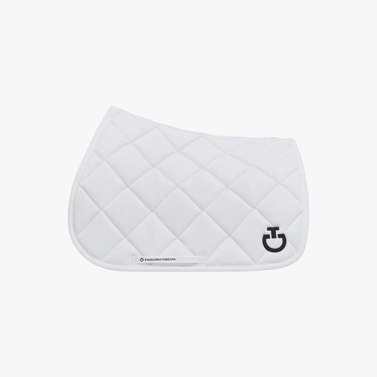 Cavalleria Toscana Diamond Quilted Jersey Jumping Saddle Pad WHITE/KNIT-1