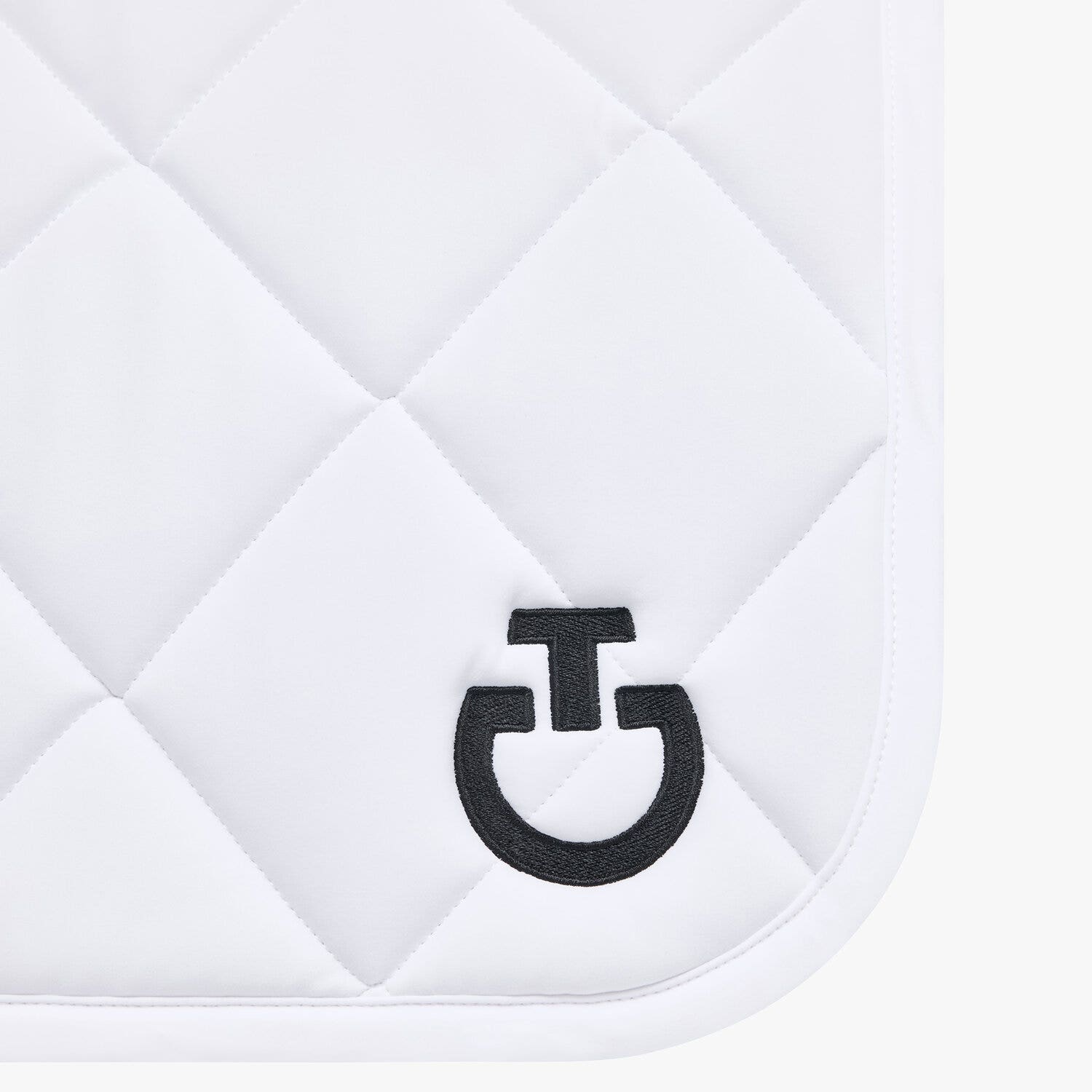 Cavalleria Toscana Diamond Quilted Jersey Jumping Saddle Pad WHITE/KNIT-2