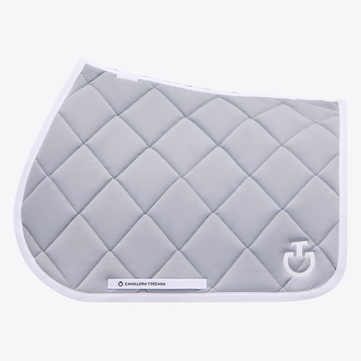 Cavalleria Toscana Jumping horse saddle pad LIGHT GREY/WHITE-1