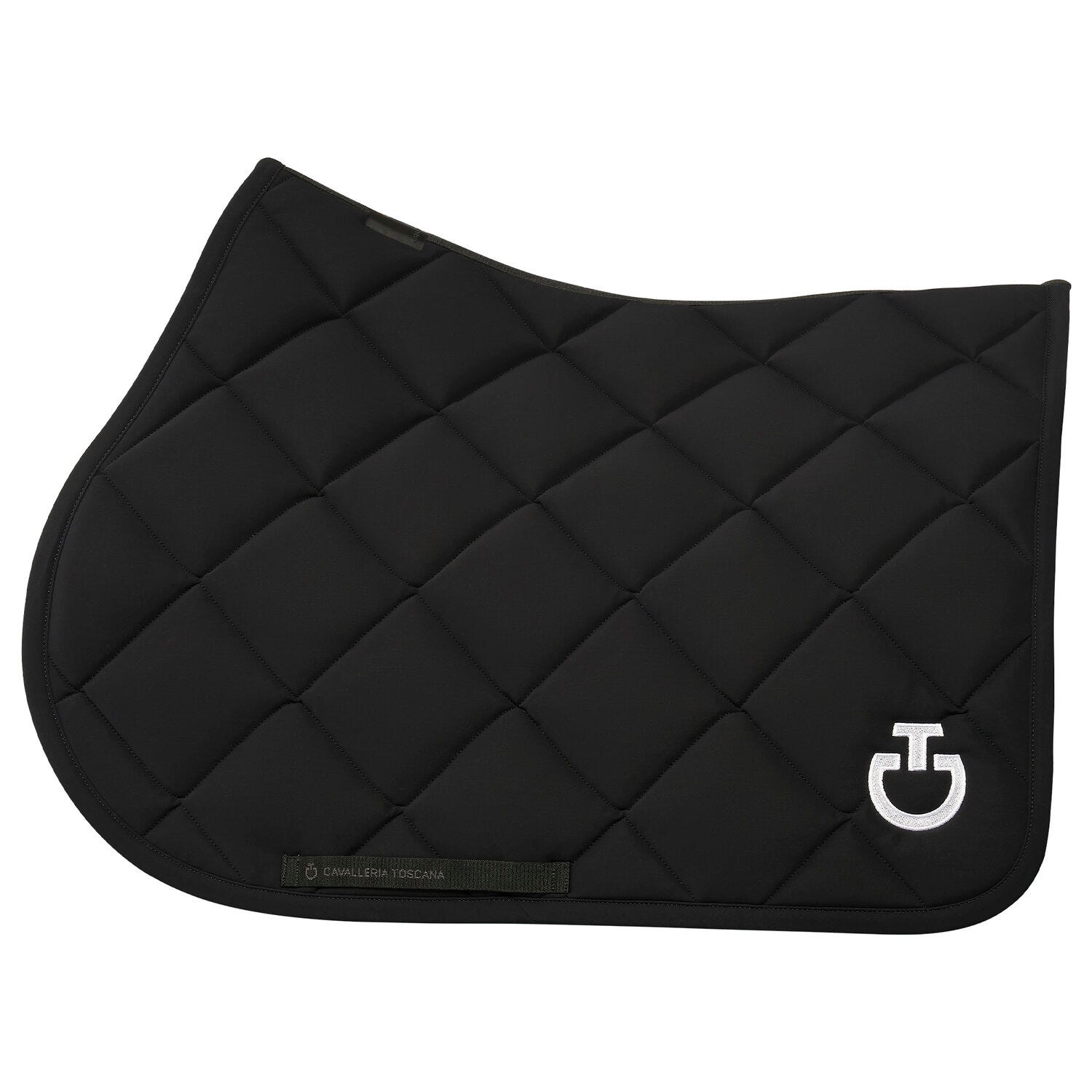 Diamond-quilted jumping saddle pad in jersey