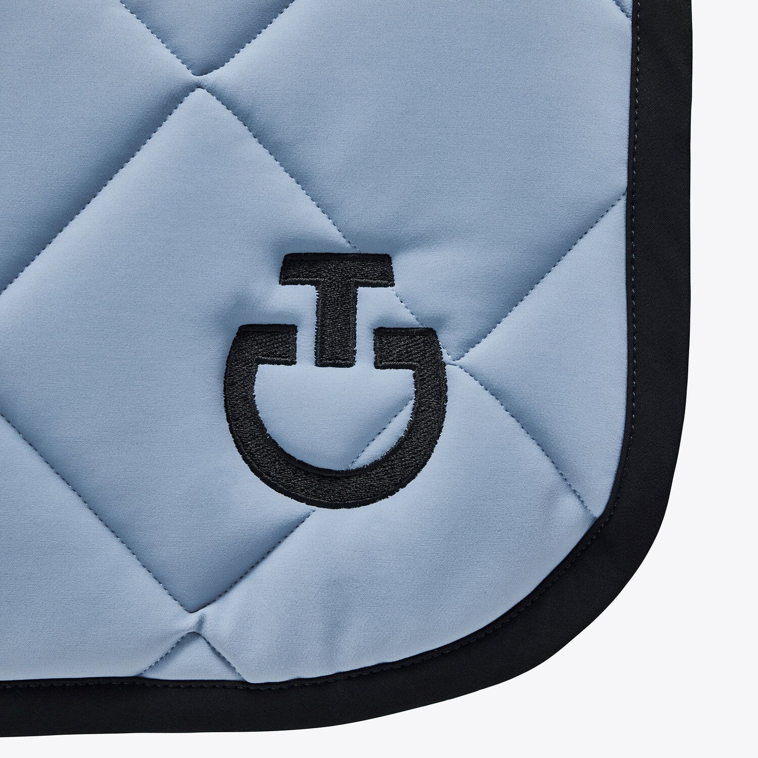 Cavalleria Toscana Diamond Quilted Jersey Dressage Saddle Pad LIGHT BLUE / BLACK-2
