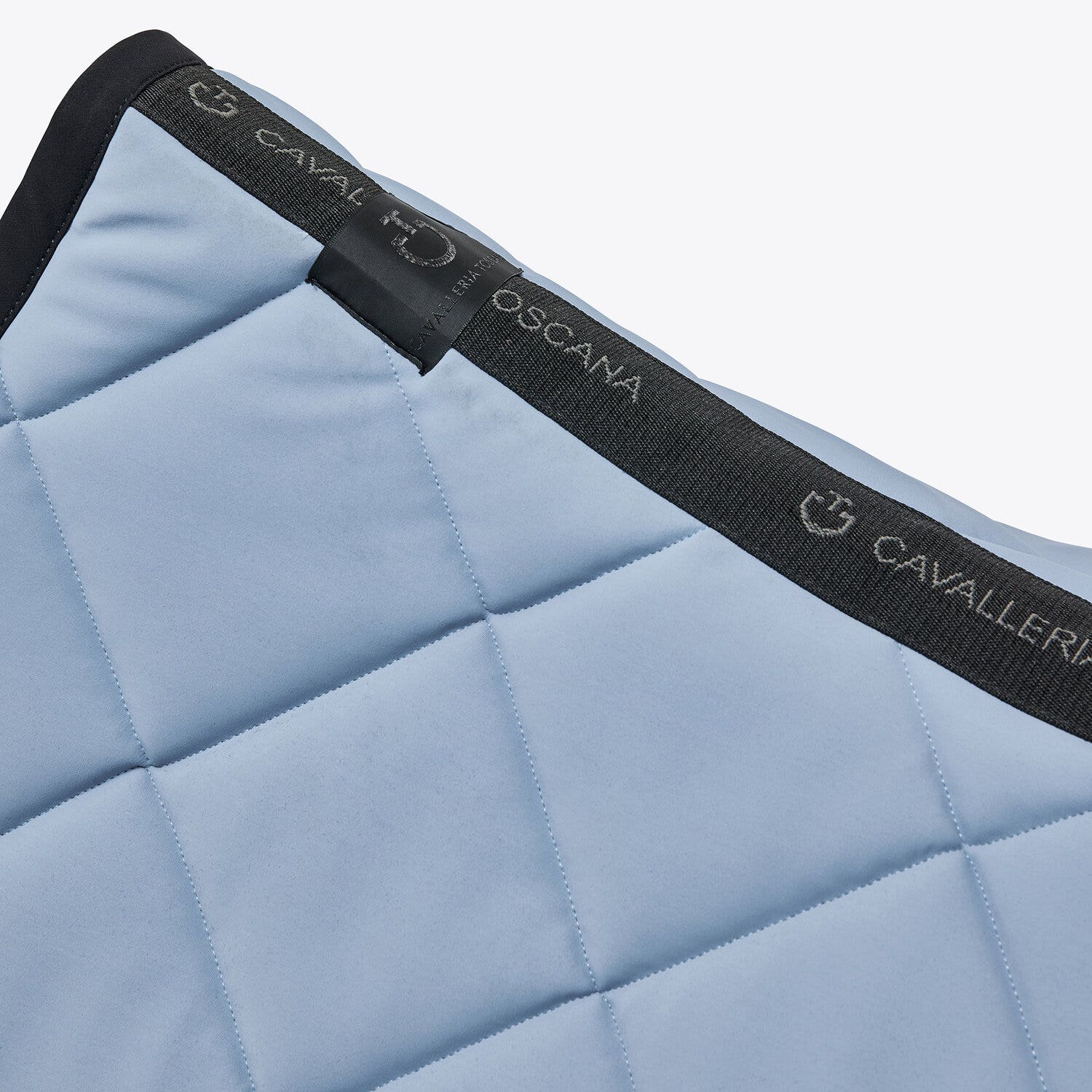 Cavalleria Toscana Diamond Quilted Jersey Dressage Saddle Pad LIGHT BLUE / BLACK-4