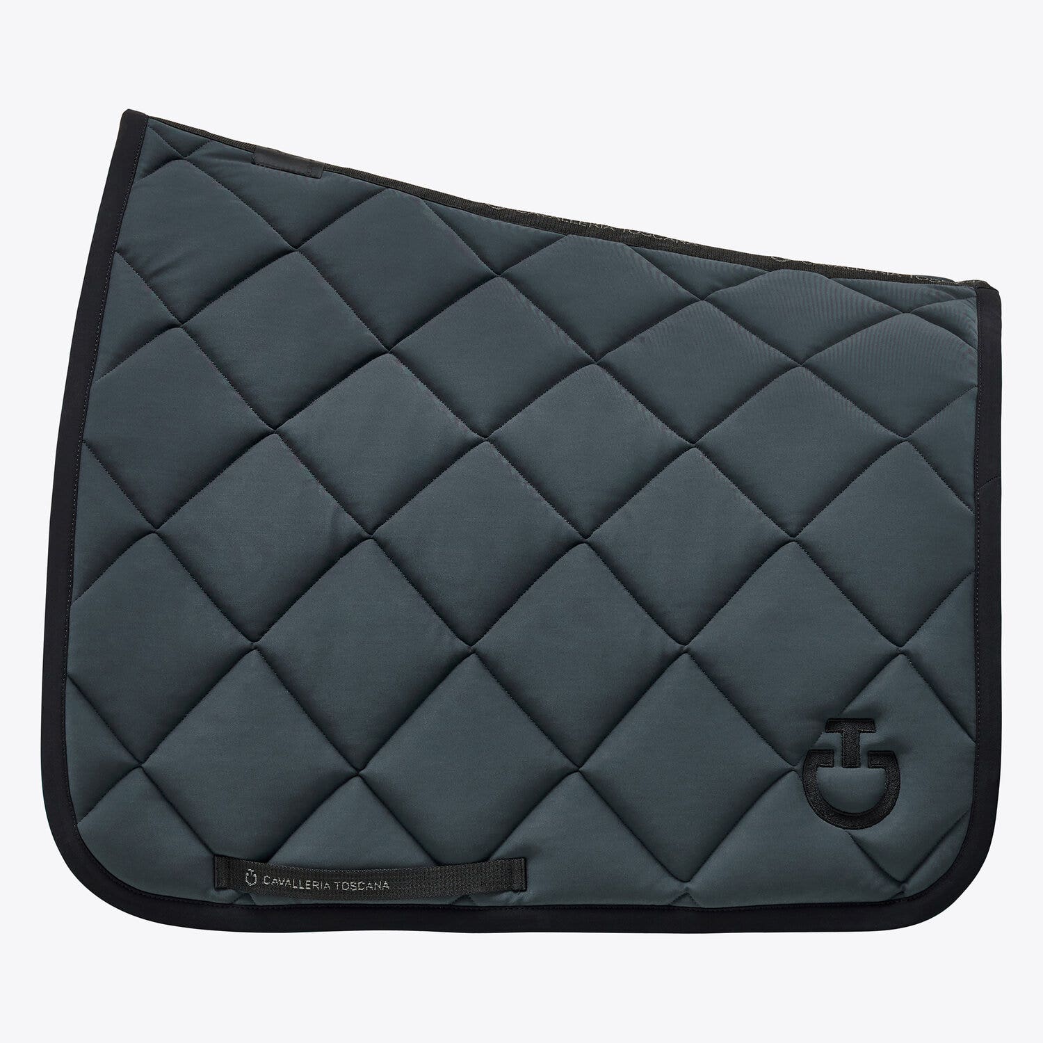 Cavalleria Toscana Diamond Quilted Jersey Dressage Saddle Pad DARK GREY/BLACK-1