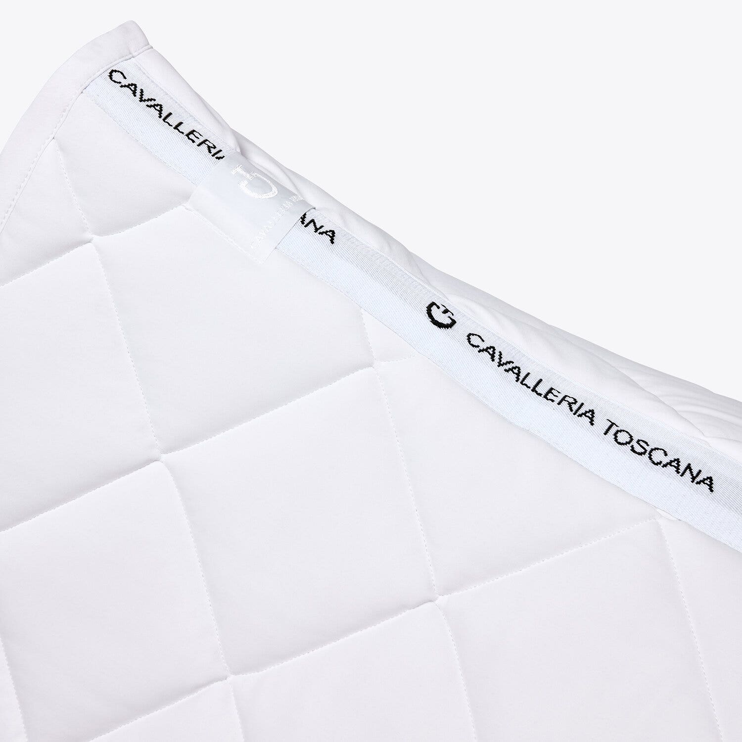 Cavalleria Toscana Dressage Saddle Pad in Quilted Jersey | Cavalleria Toscana WHITE-2