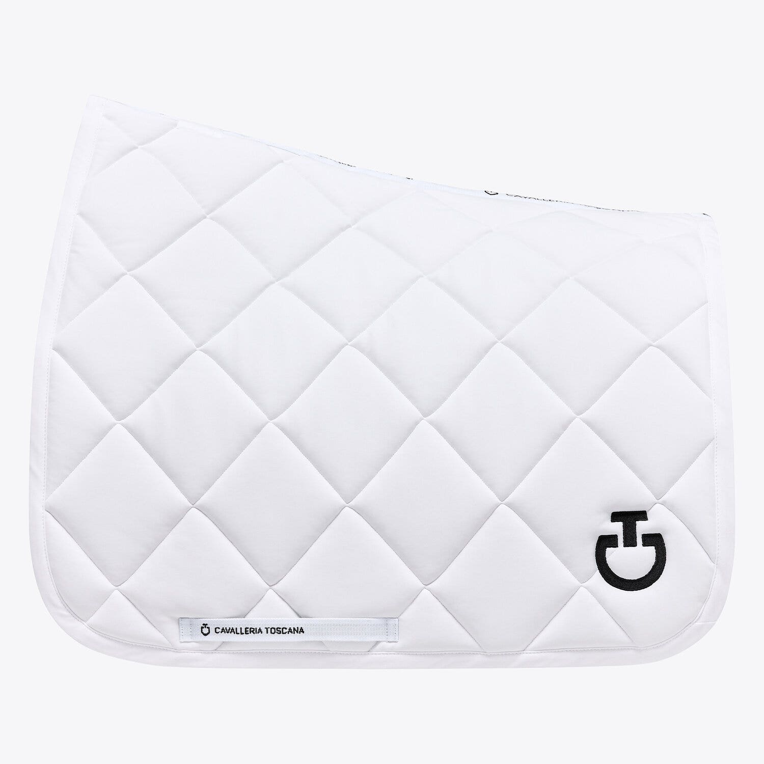 Cavalleria Toscana Diamond Quilted Jersey Dressage Saddle Pad WHITE/KNIT-1