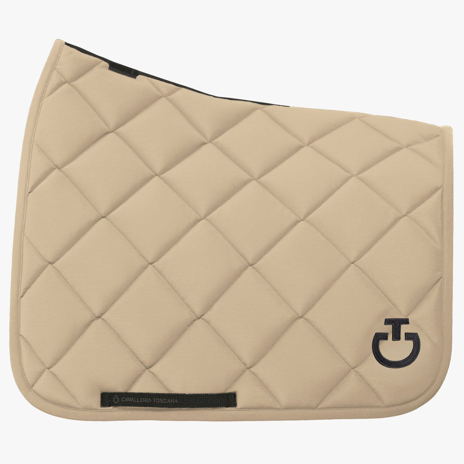 Diamond-quilted dressage saddle pad in jersey