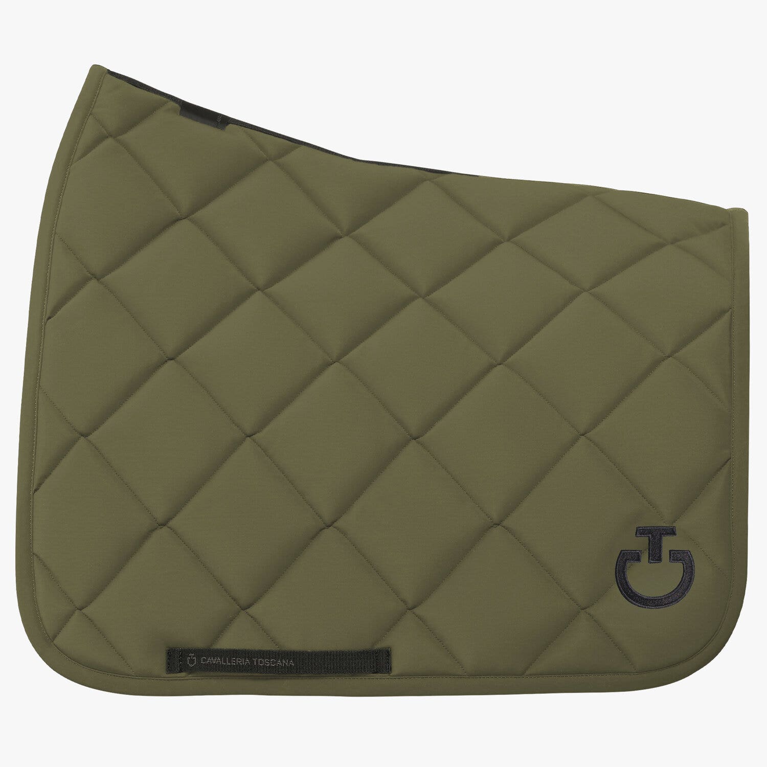 Diamond-quilted dressage saddle pad in jersey