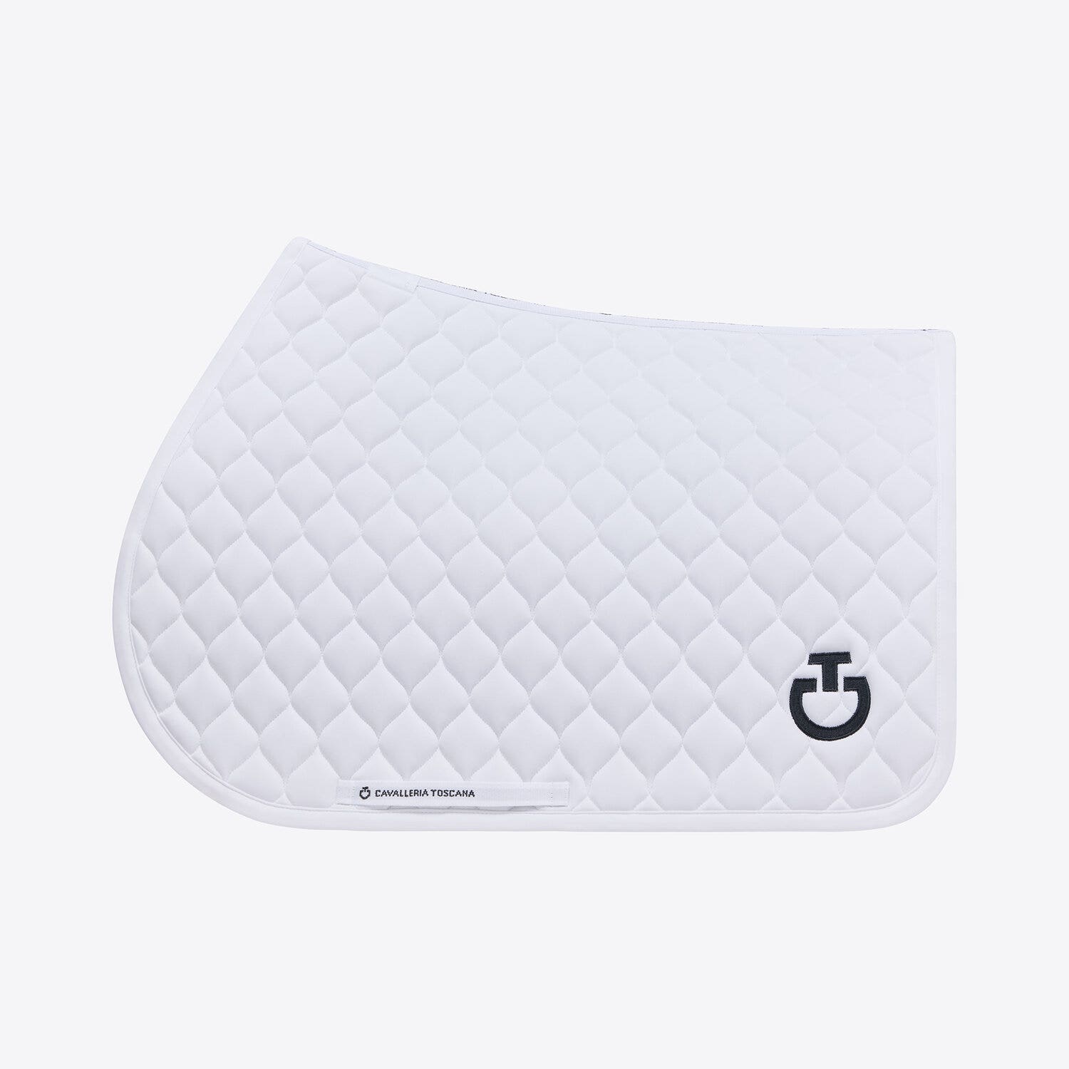 Cavalleria Toscana Circular-quilted jumping saddle pad WHITE/KNIT-1