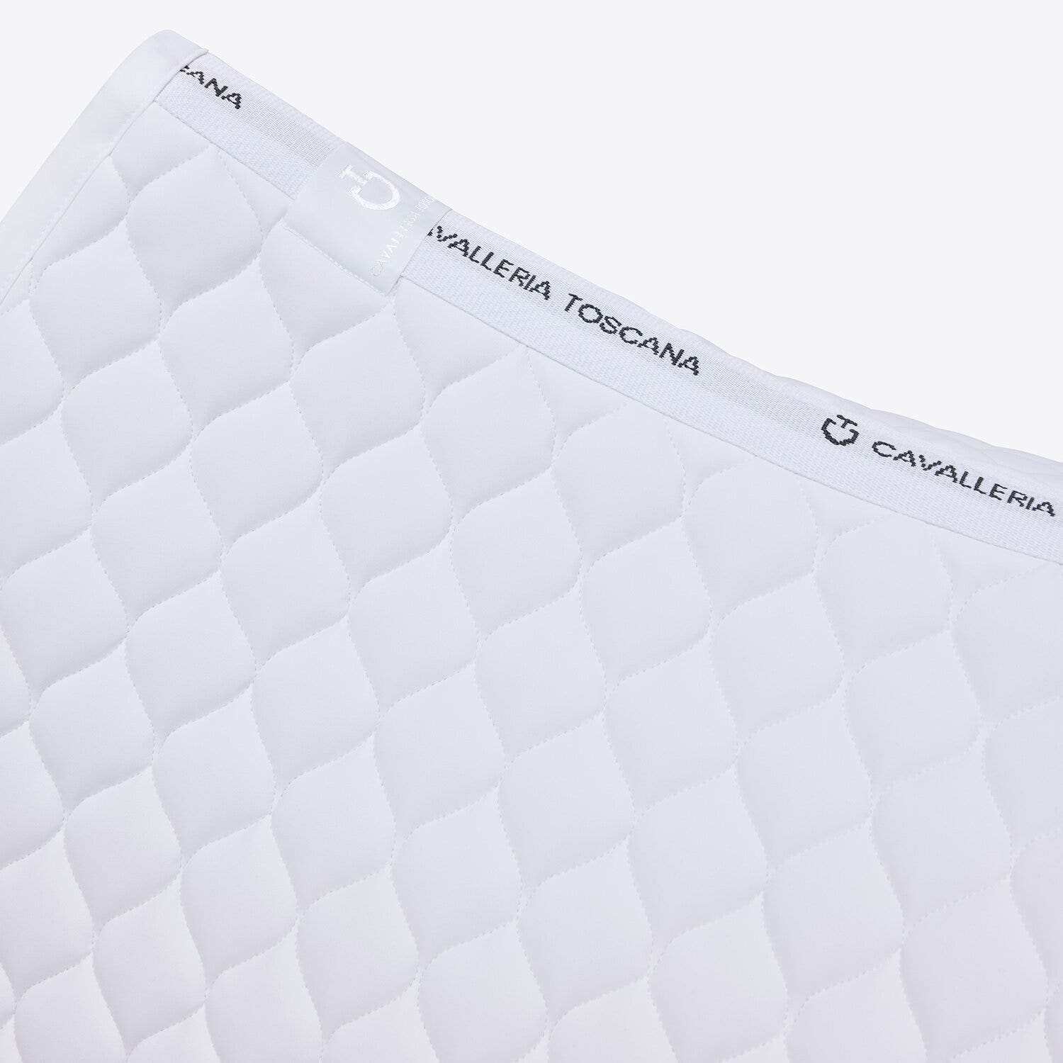 Cavalleria Toscana Circular-quilted jumping saddle pad WHITE/KNIT-2