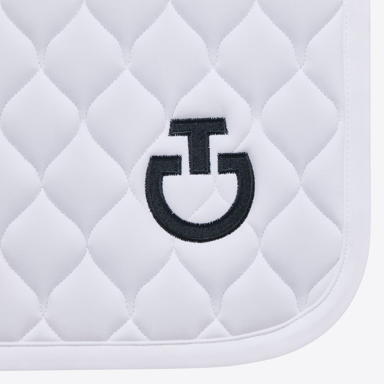 Cavalleria Toscana Circular-quilted jumping saddle pad WHITE/KNIT-3