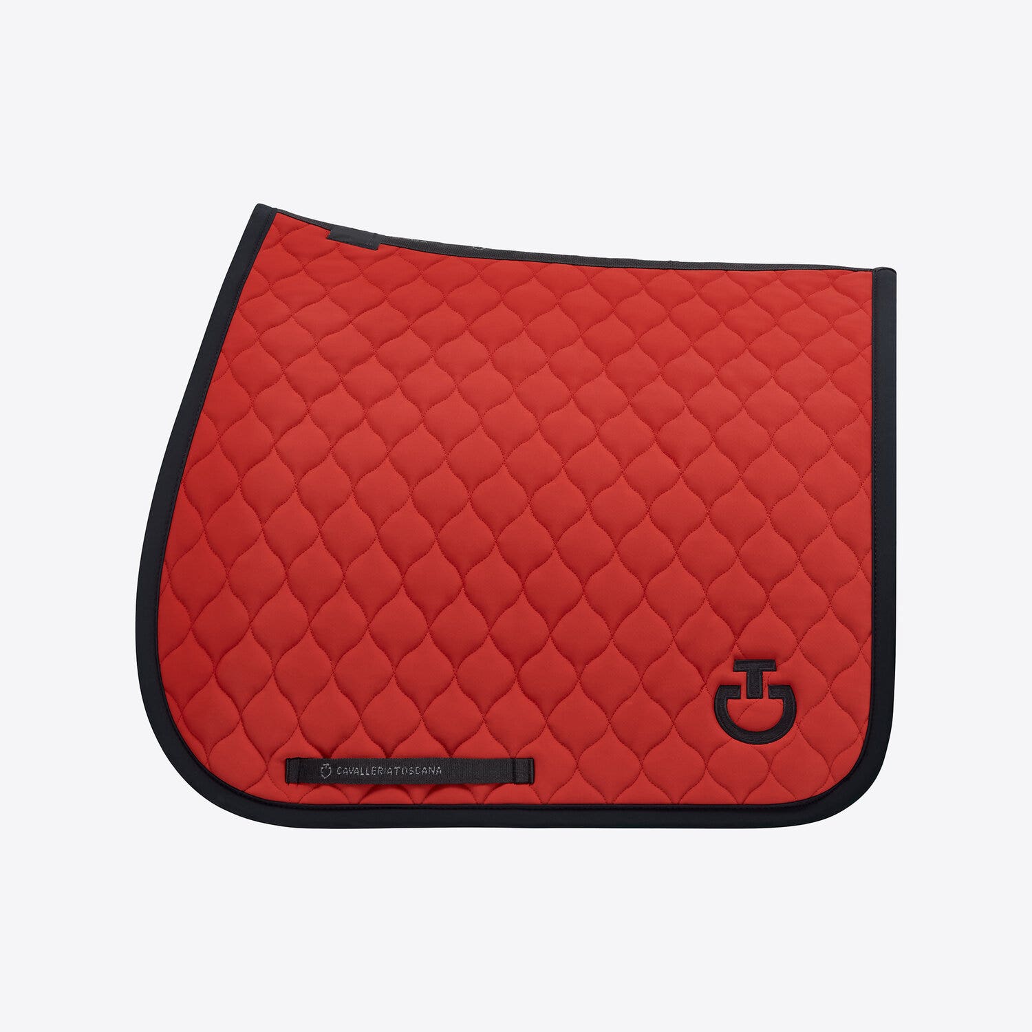 Cavalleria Toscana Circular-quilted jumping saddle pad RED/BLACK-1
