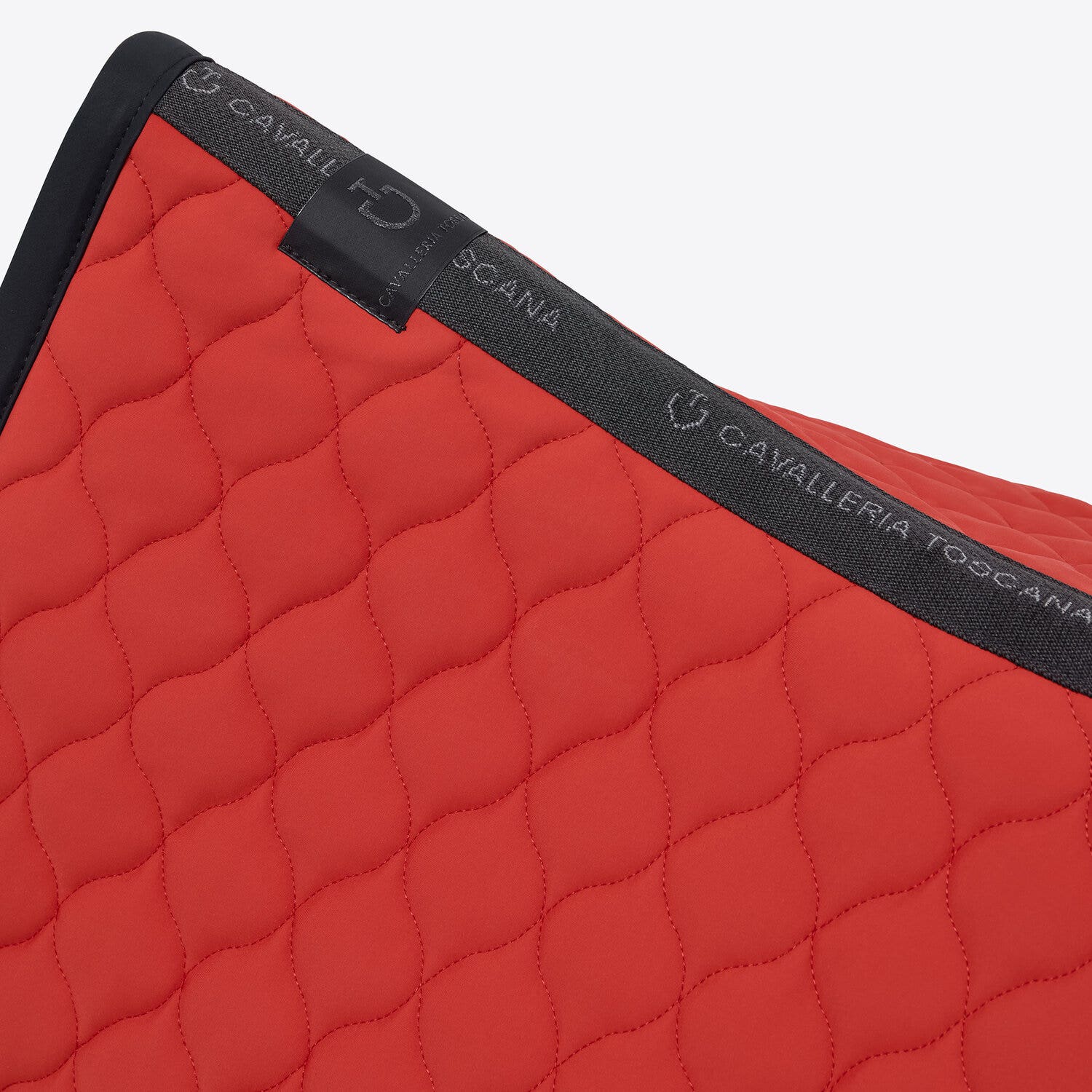 Cavalleria Toscana Circular-quilted jumping saddle pad RED/BLACK-2