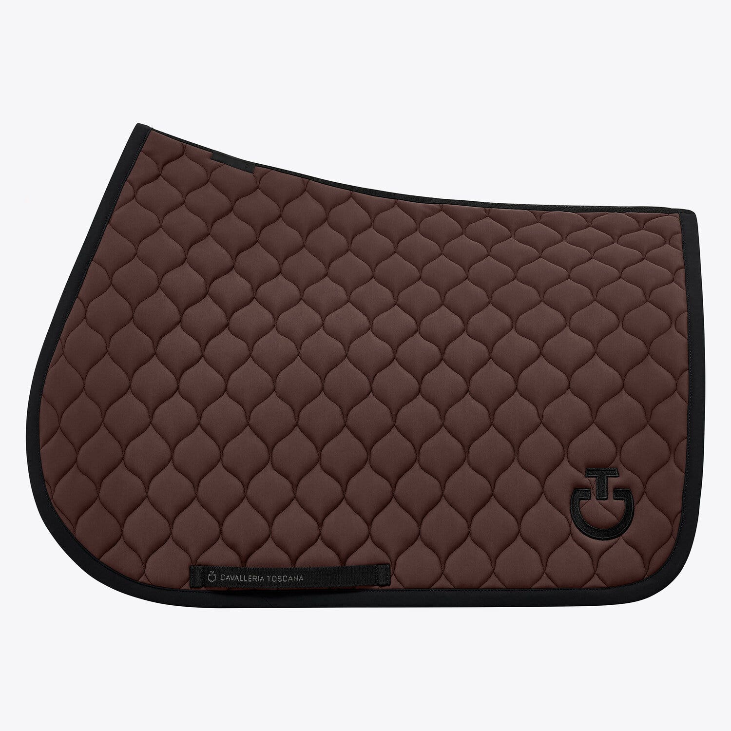 Cavalleria Toscana Circular-quilted jumping saddle pad DARK CHOCOLATE/BLACK-1