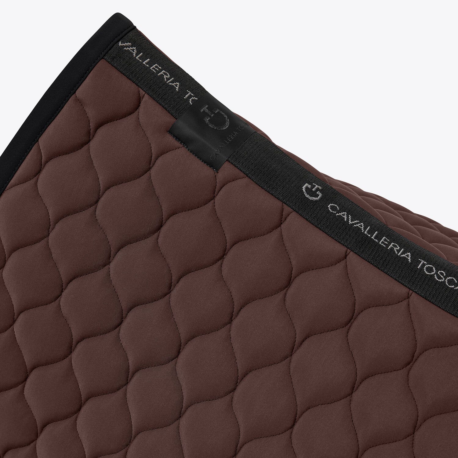 Cavalleria Toscana Circular-quilted jumping saddle pad DARK CHOCOLATE/BLACK-2