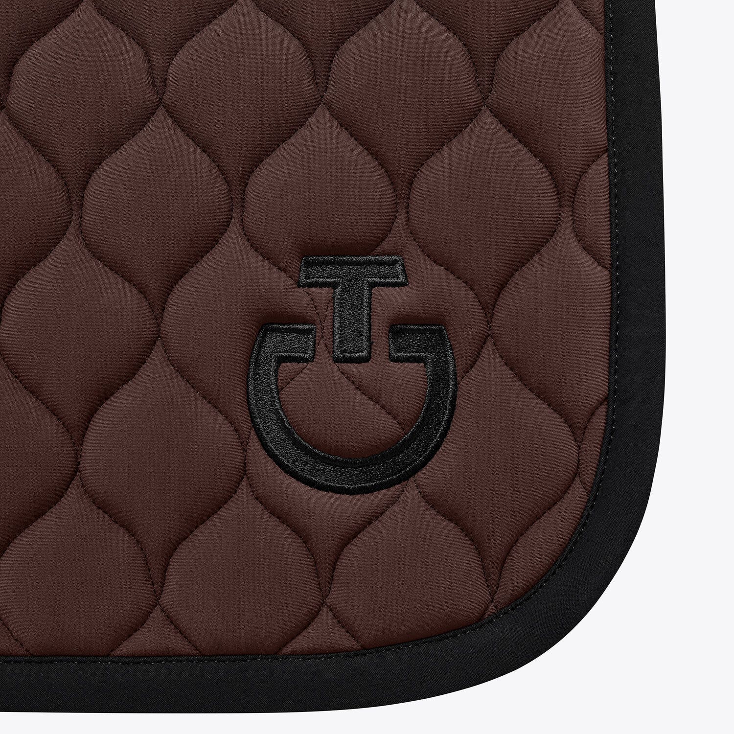 Cavalleria Toscana Circular-quilted jumping saddle pad DARK CHOCOLATE/BLACK-3