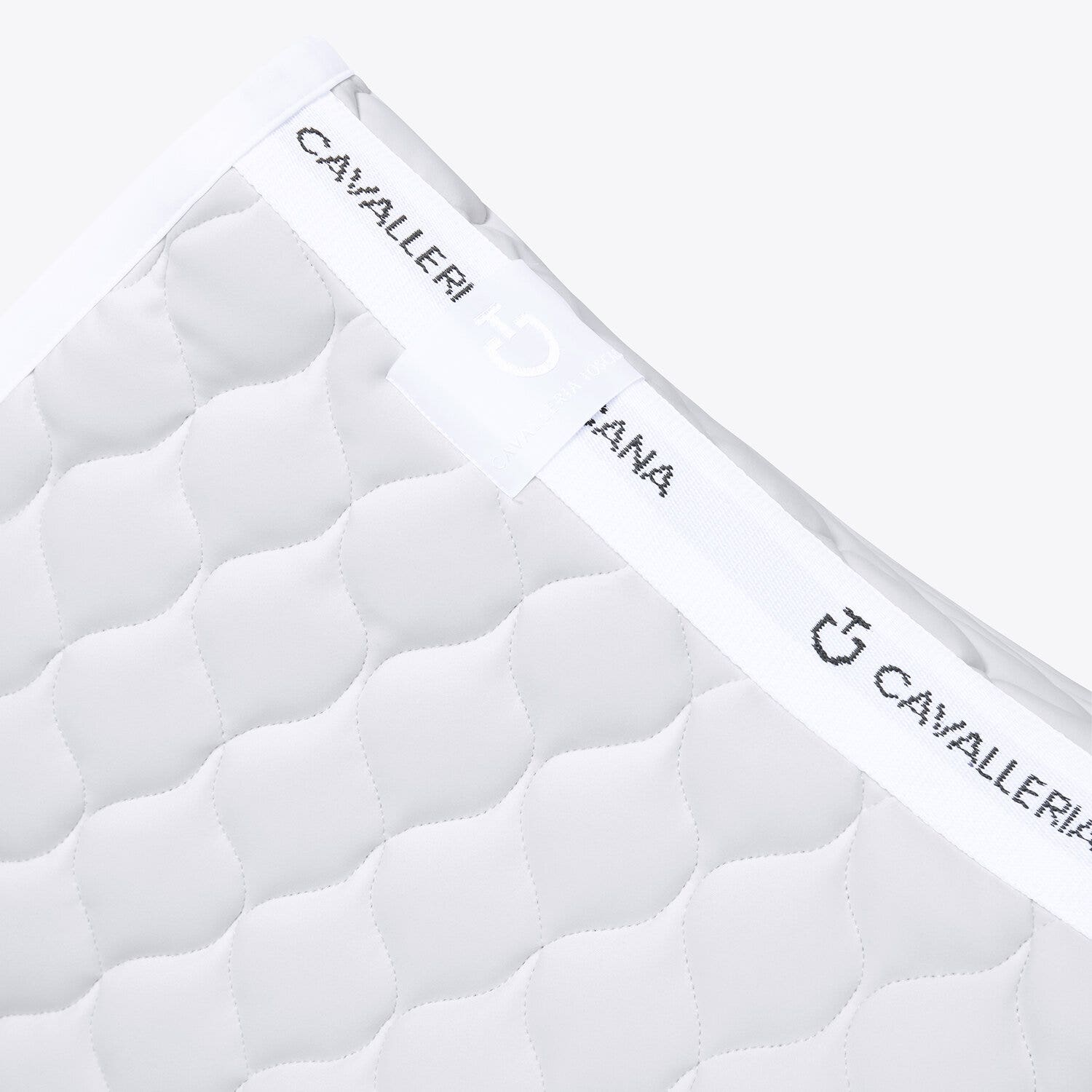 Cavalleria Toscana Circular-quilted jumping saddle pad PEARL GREY/WHITE-3