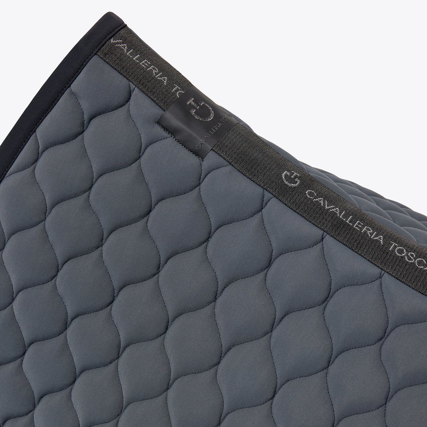 Cavalleria Toscana Circular-quilted jumping saddle pad DARK GREY/BLACK-2