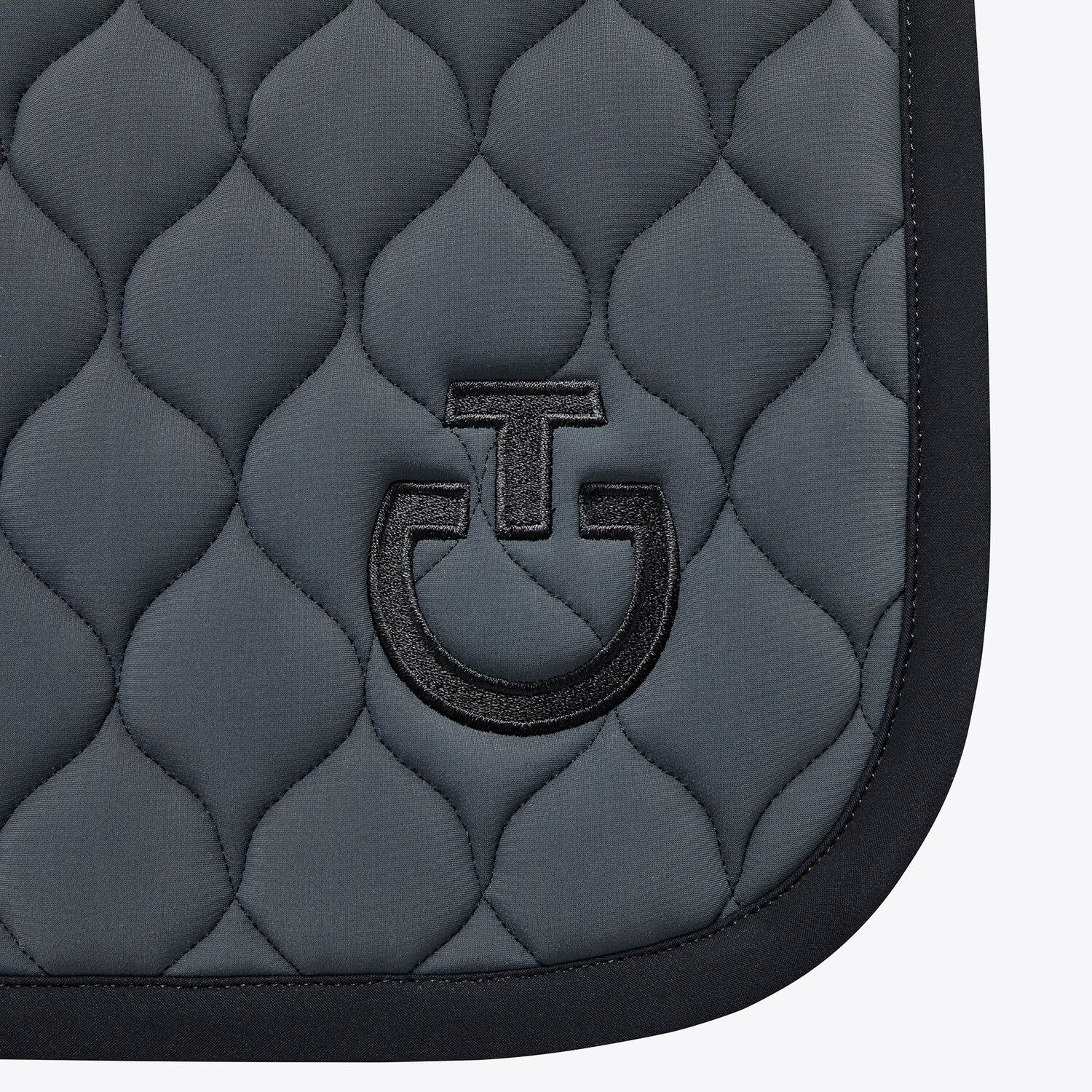 Cavalleria Toscana Circular-quilted jumping saddle pad DARK GREY/BLACK-3