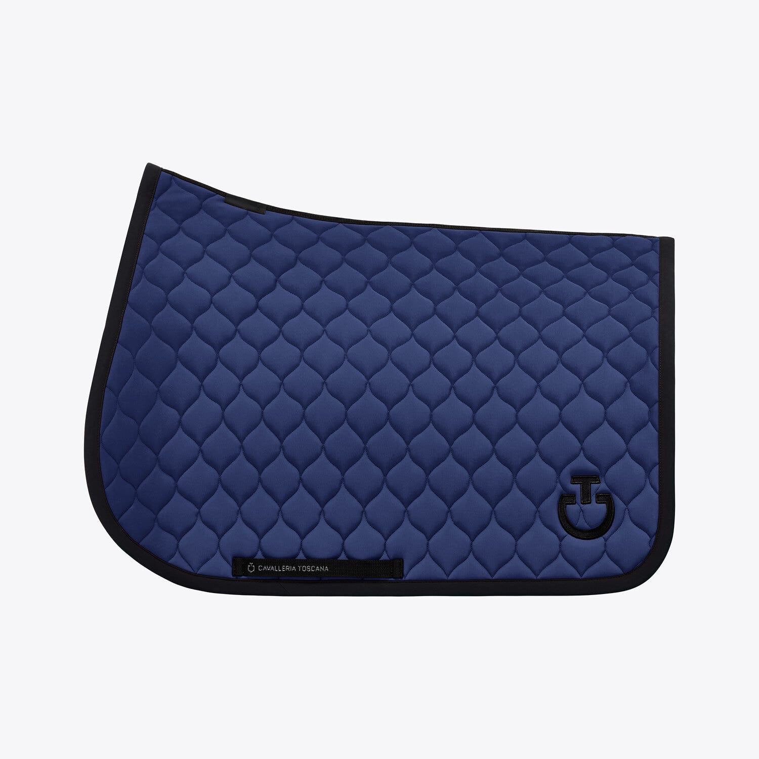 Cavalleria Toscana Circular-quilted jumping saddle pad ROYAL BLUE/BLACK-1