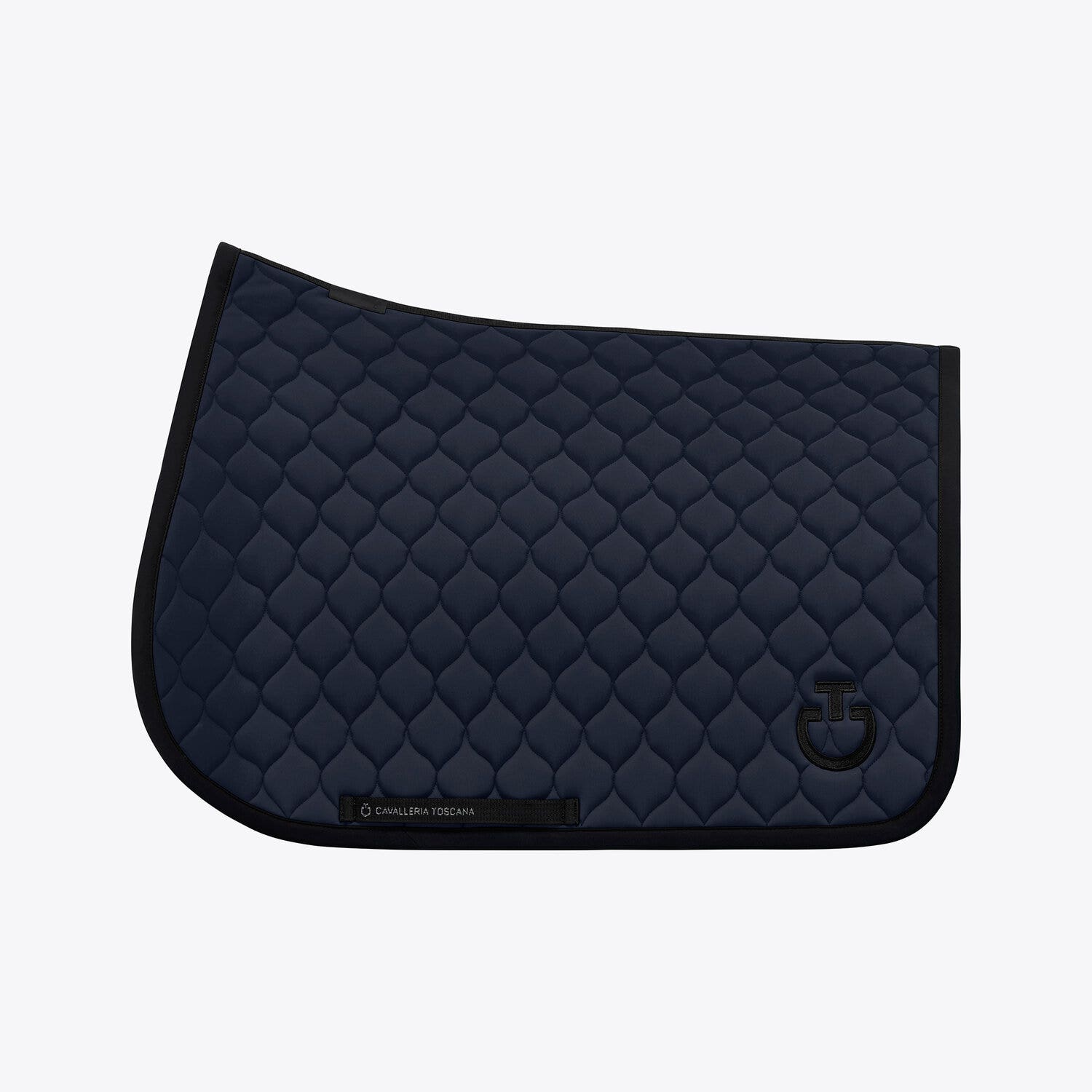 Cavalleria Toscana Circular-quilted jumping saddle pad DARK BLUE/BLACK-1