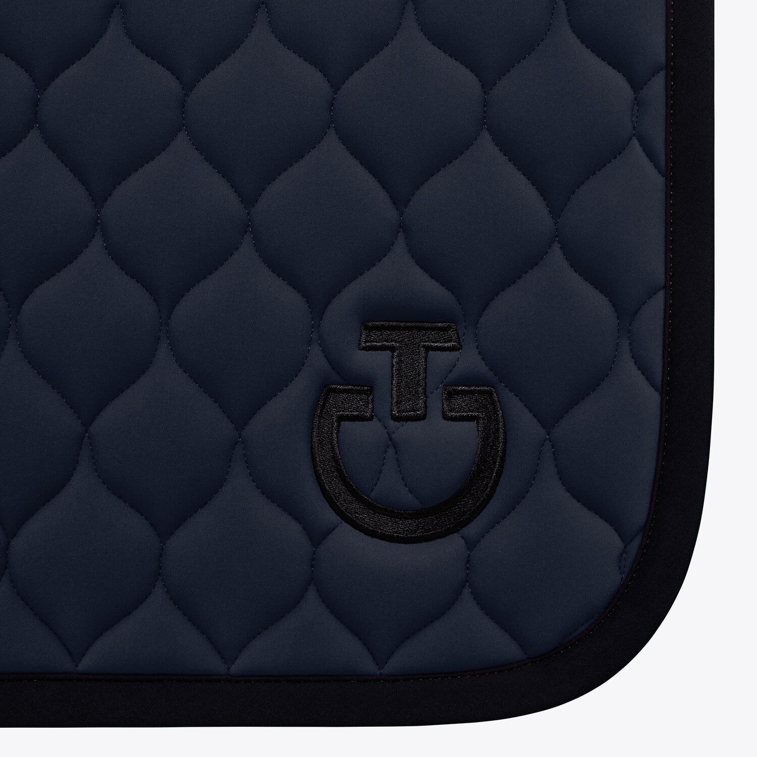Cavalleria Toscana Circular-quilted jumping saddle pad DARK BLUE/BLACK-2