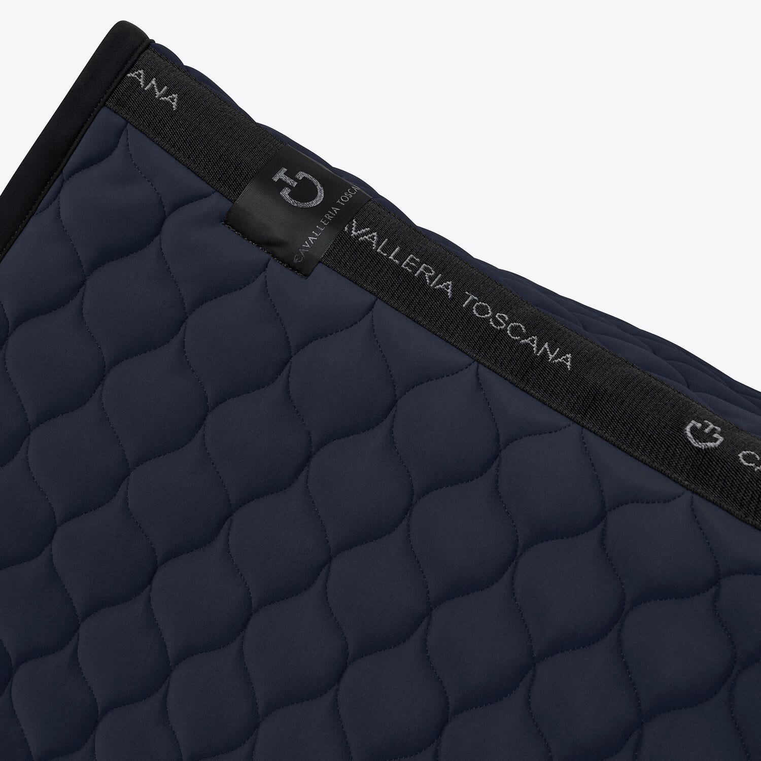 Cavalleria Toscana Circular-quilted jumping saddle pad DARK BLUE/BLACK-3